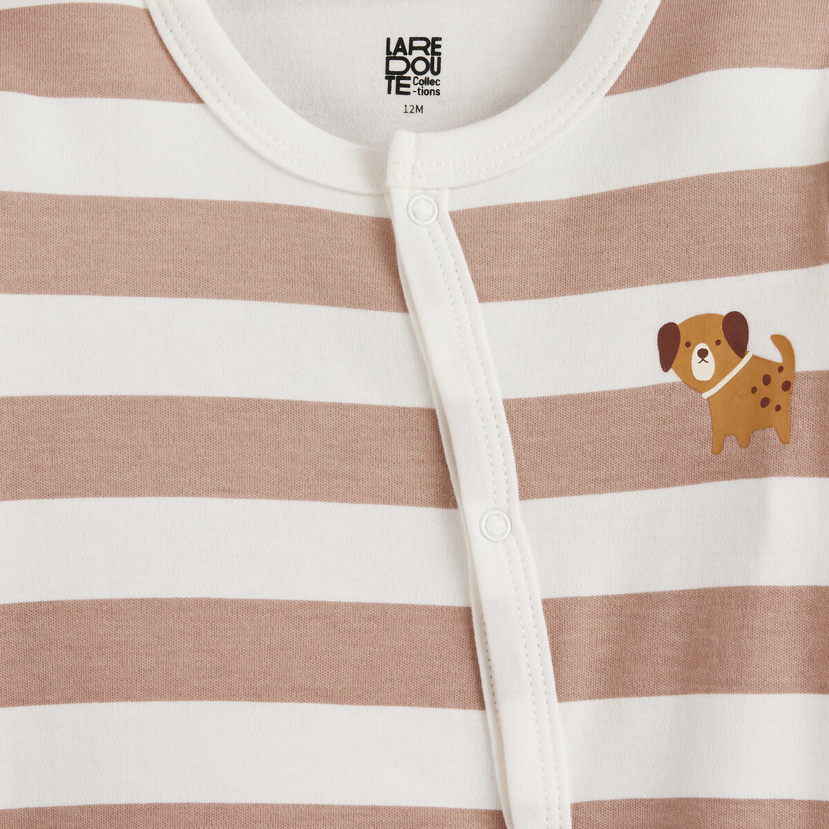 Pack of 2 Striped Sleepsuits Without Feet assorted, LA REDOUTE COLLECTIONS