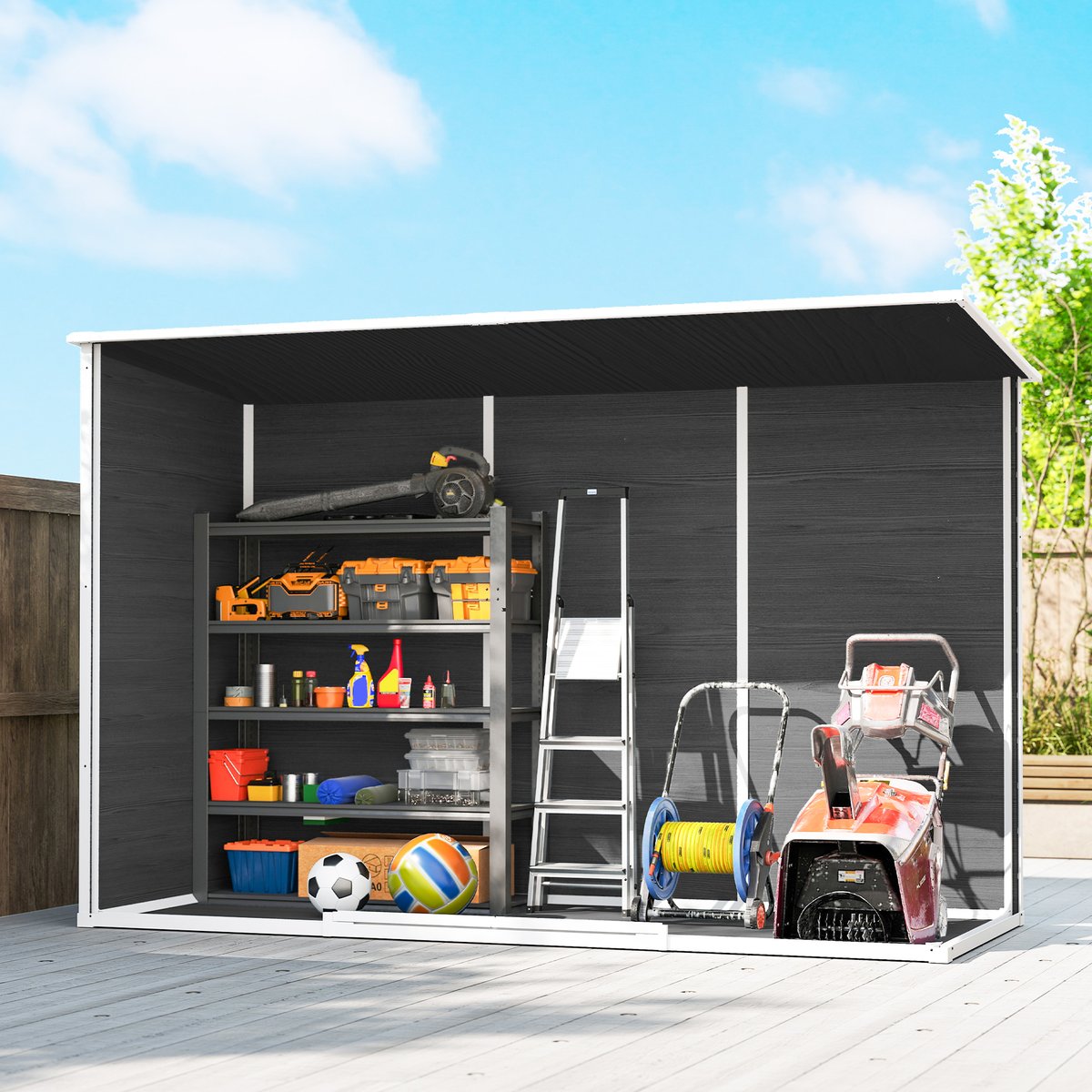 Abri de jardin PP Gris gris, OUTSUNNY