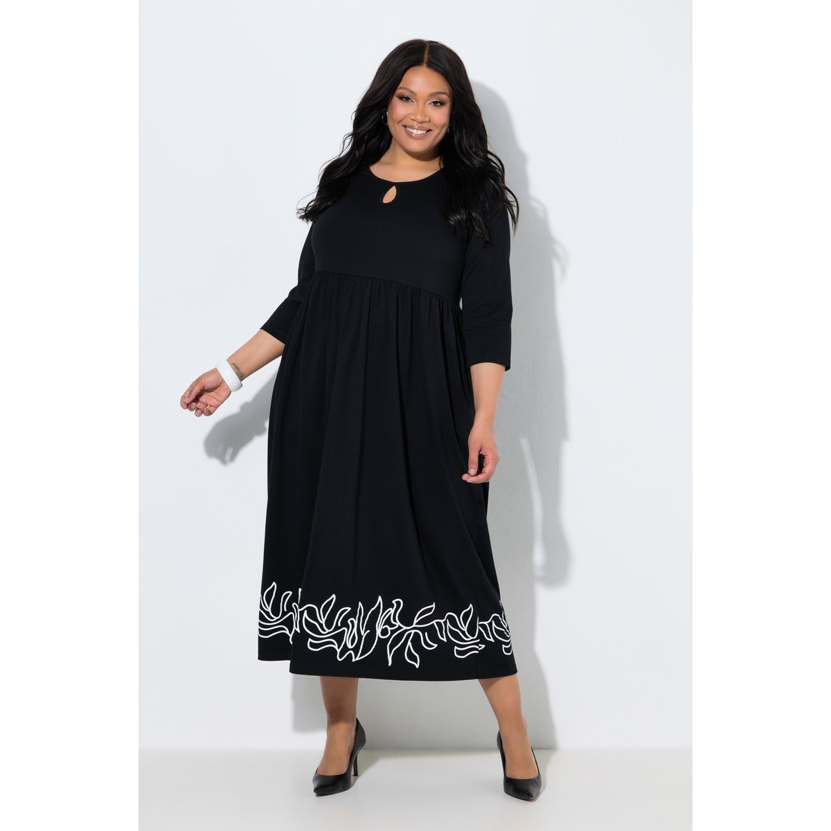 Robe maxi en jersey noir, ULLA POPKEN