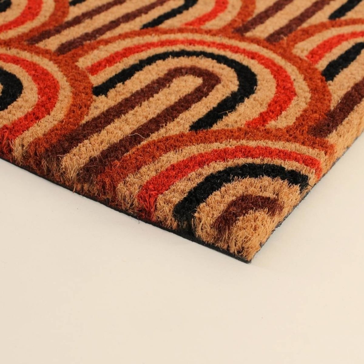 Paillasson coco motifs arches 40x60cm rouge, ORNAMI