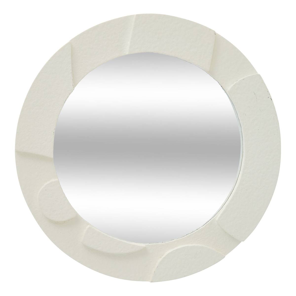 Lot de 3 miroirs muraux bois texturé ANNY beige, ATMOSPHERA