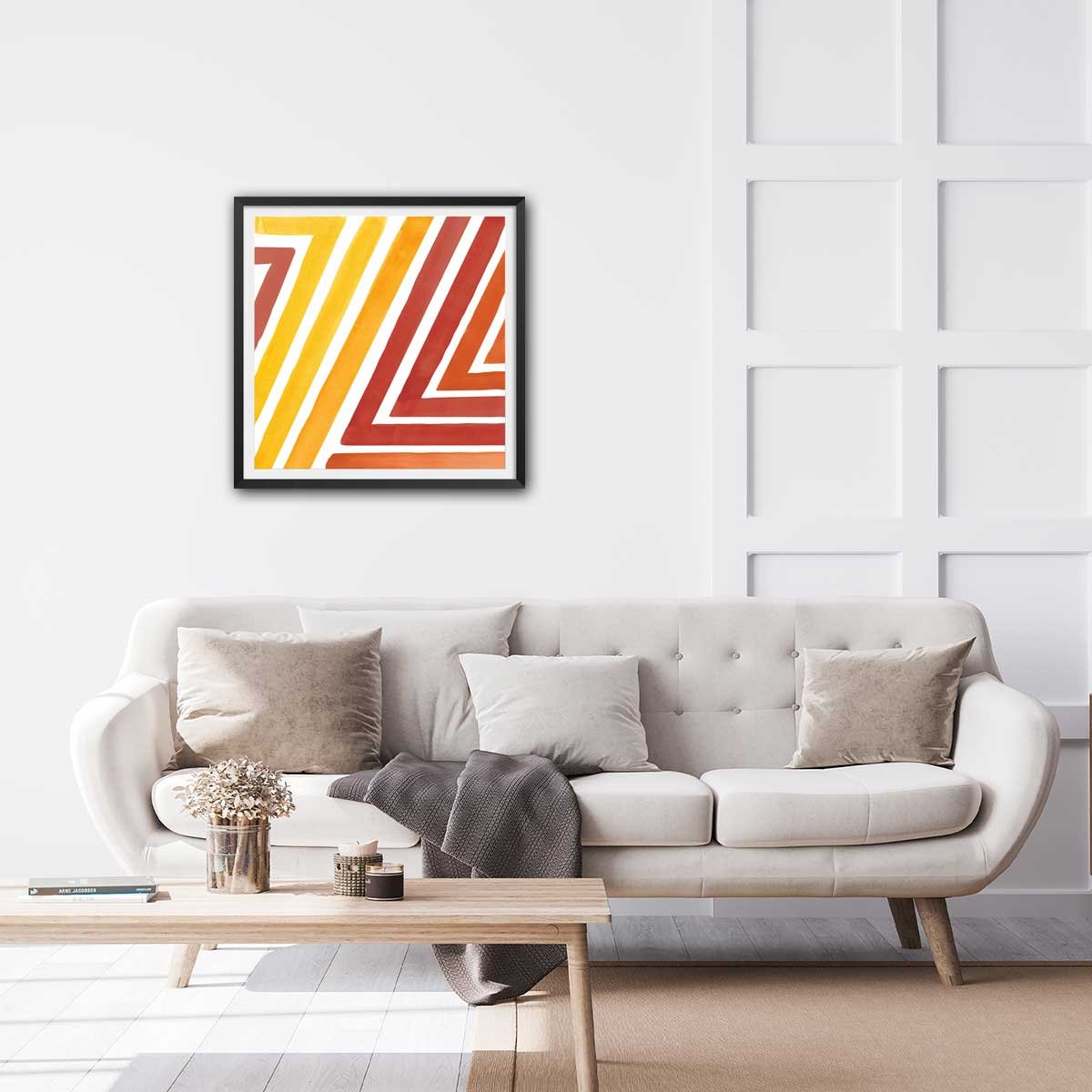 Poster pop angle affiche + cadre en bois - noir, HEXOA
