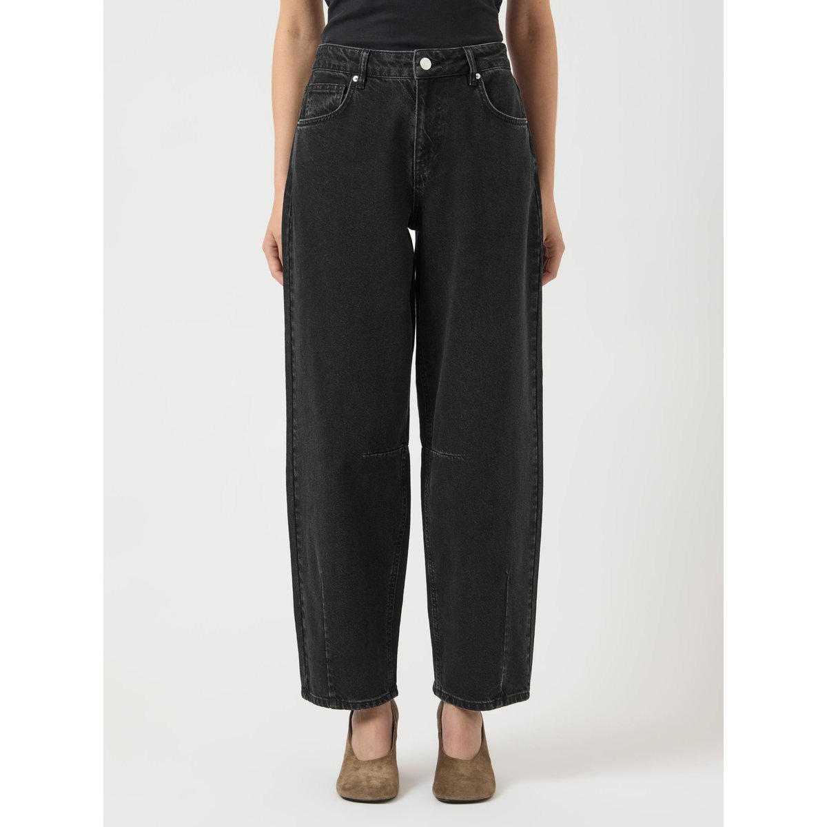 Jeans Barrel dark grey denim, YAS