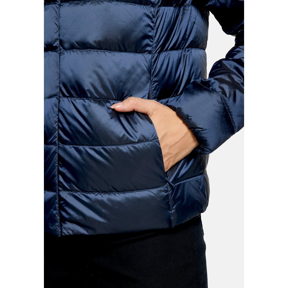 Doudoune surpiquée à col droit dress blues, BETTY BARCLAY