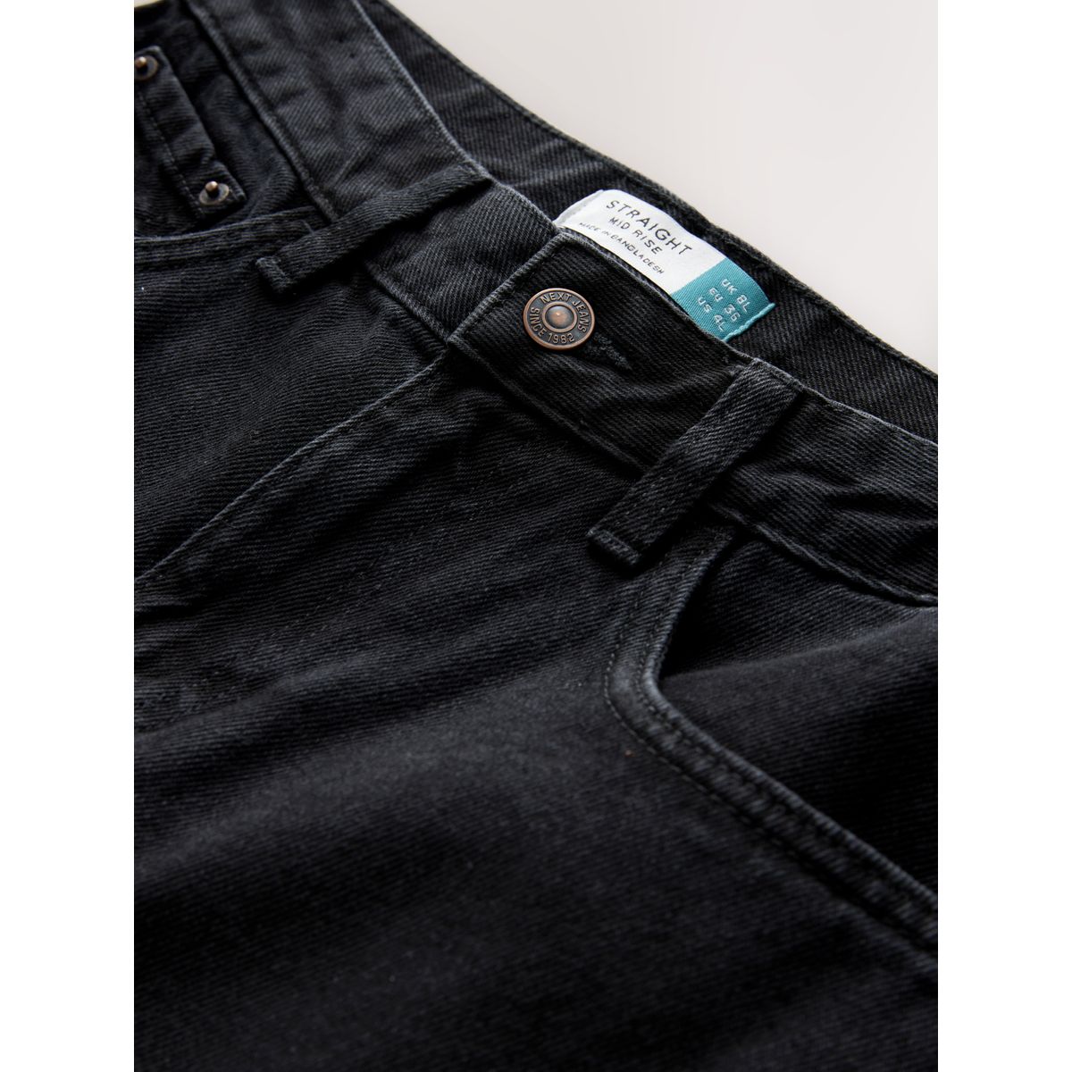 Jeans de jambe droite noir, NEXT