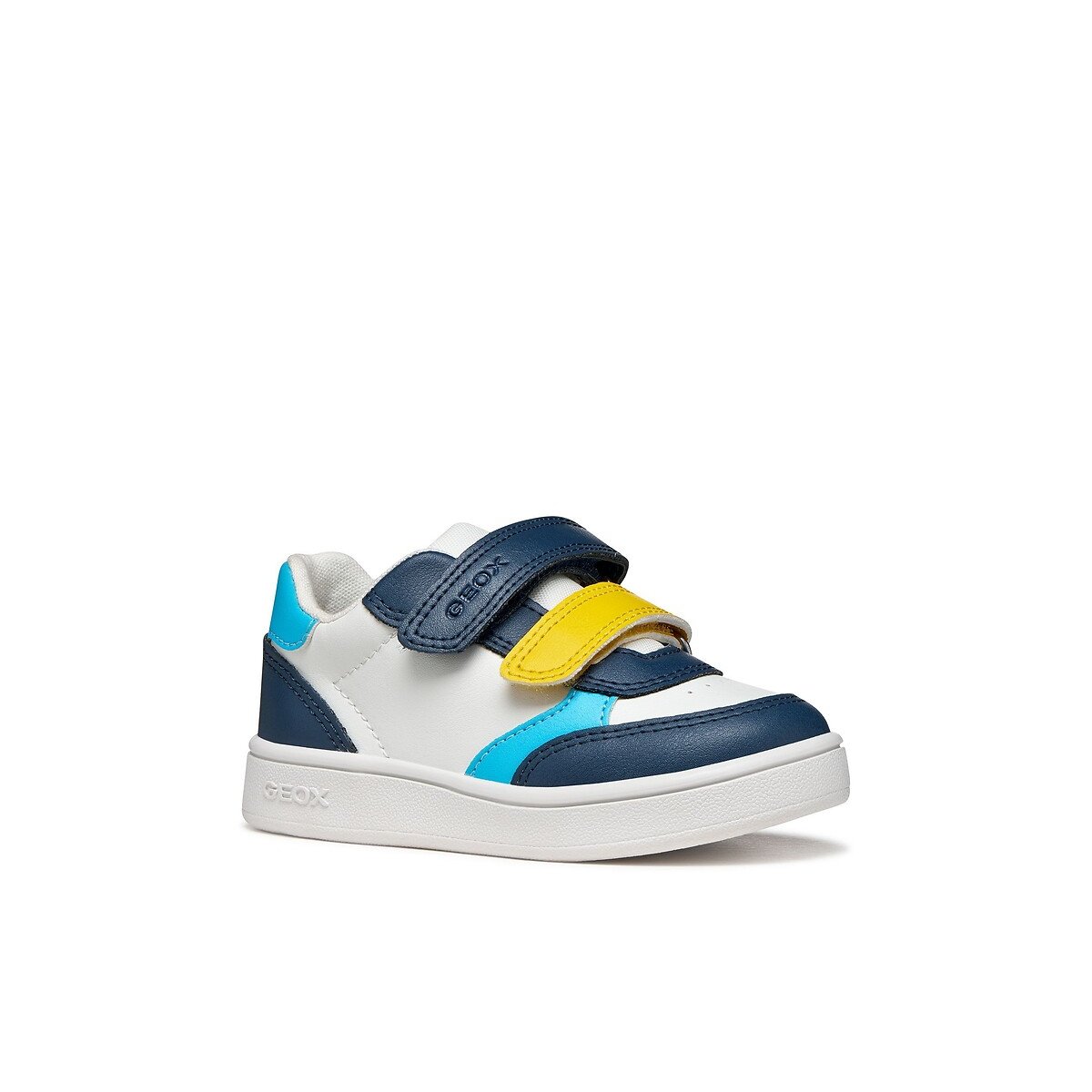 Baskets respirantes à scratchs, ECLYPER blanc/bleu marine, GEOX