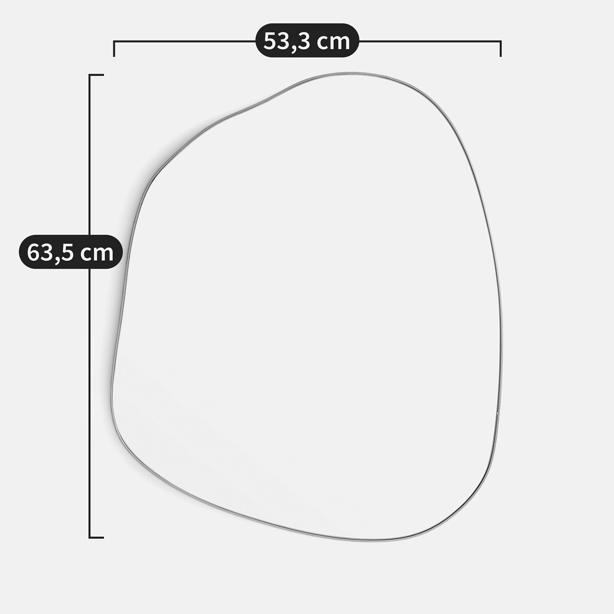 Ornica Organic Mirror, Length 63.5cm, Height 53.3cm black, LA REDOUTE INTERIEURS
