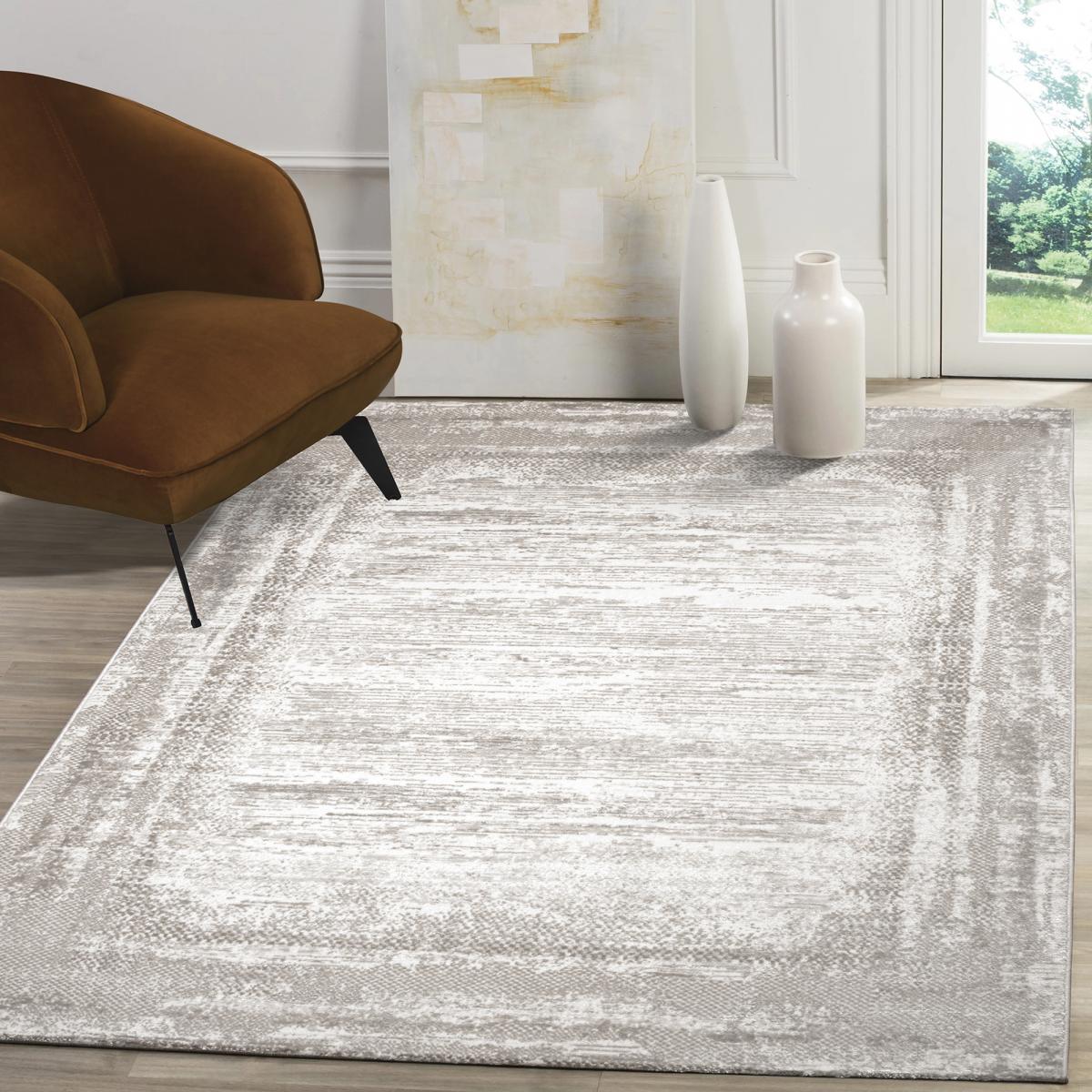 Tapis salon et chambre tissé motif faux uni LYN7 KALEE beige, UN AMOUR DE TAPIS