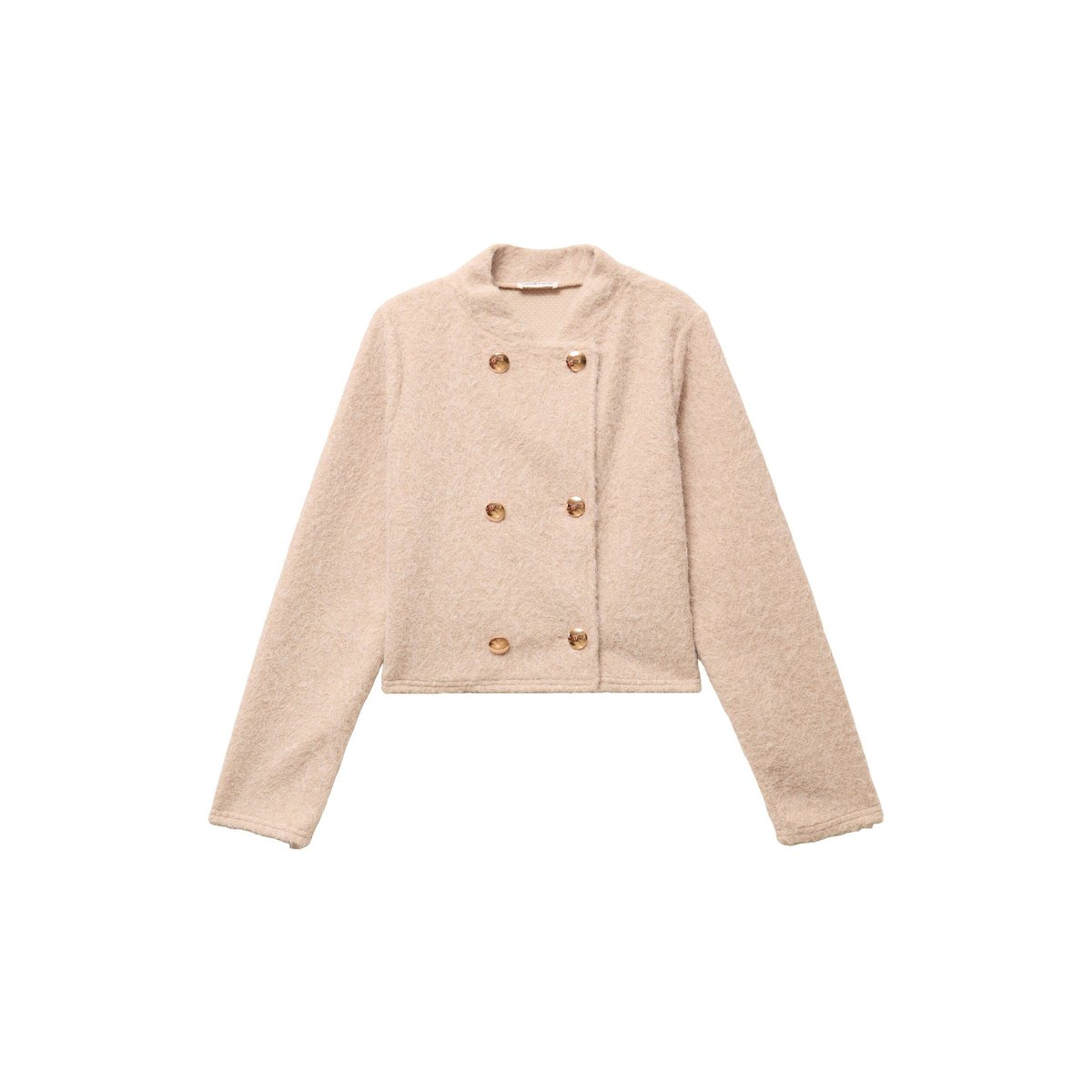 Veste droite cropped effet polaire ivoire, CACHE CACHE