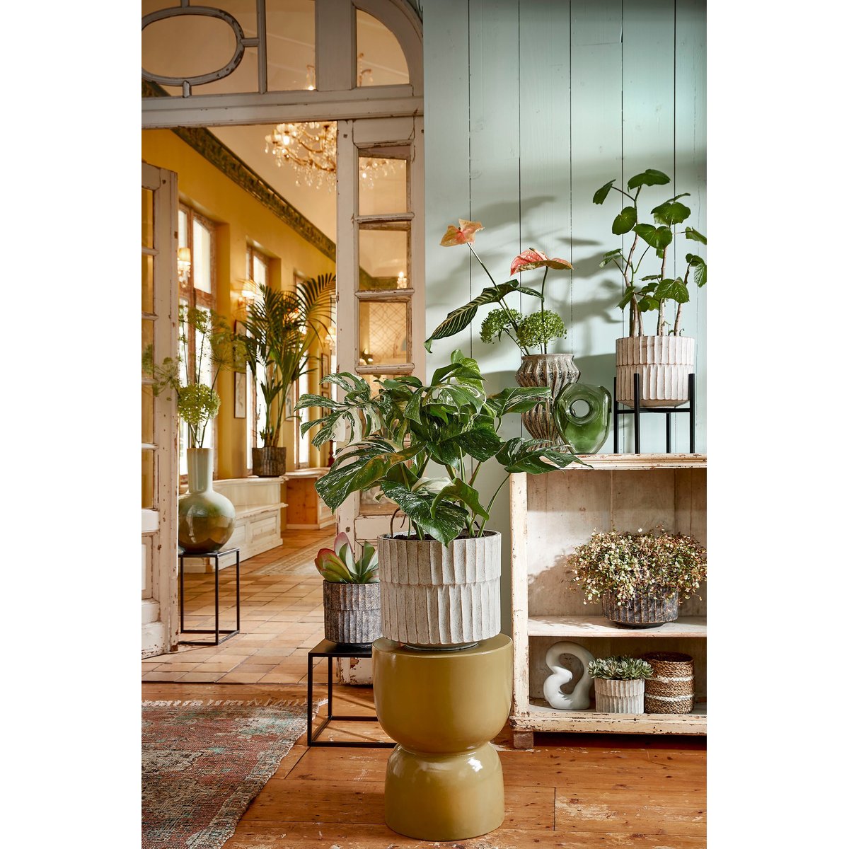 Support pour plantes H50 cm ASCOT XL noir, MICA DECORATIONS