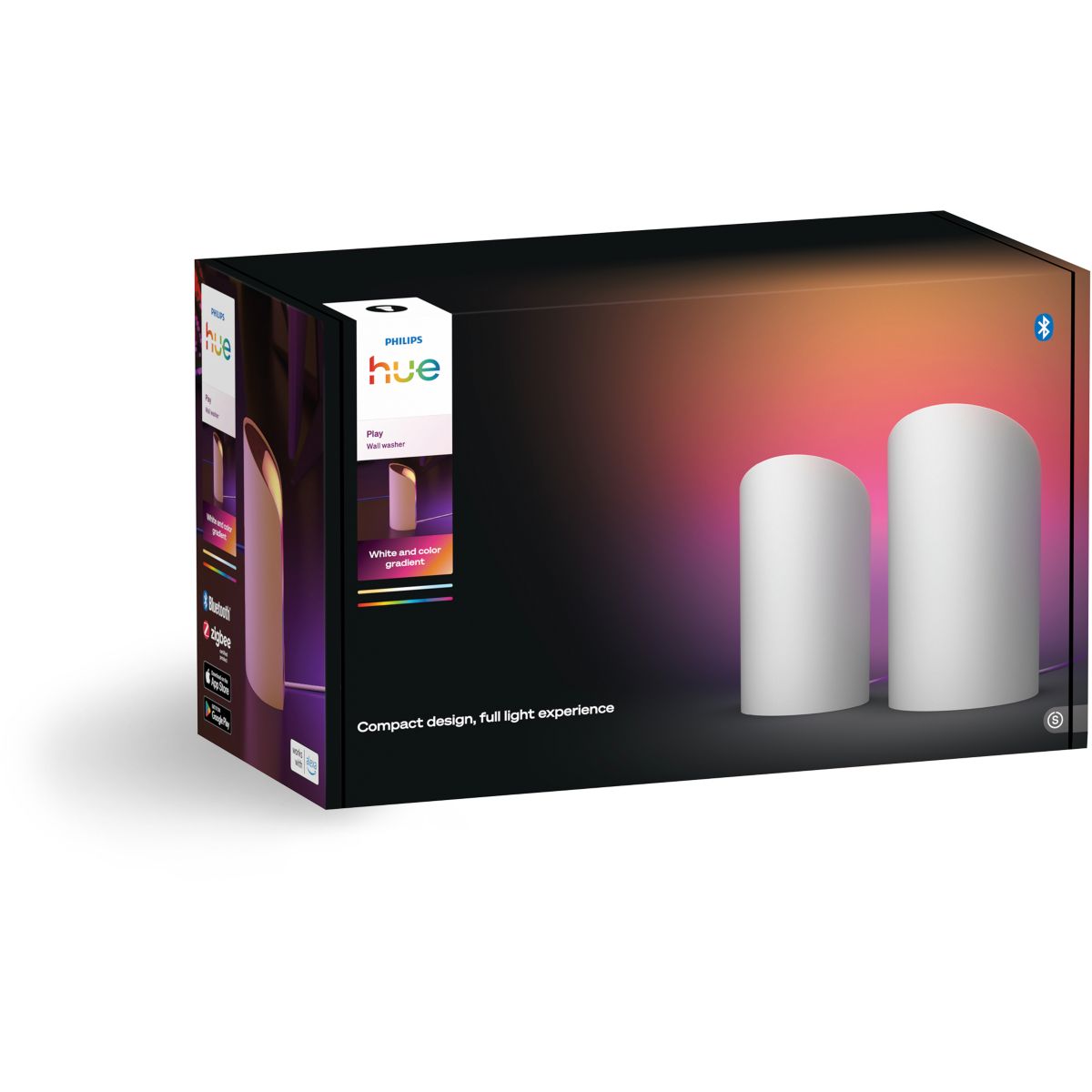 Lampe connectée Play Wall washer Blanc x2 White&Color gr couleur unique, PHILIPS HUE