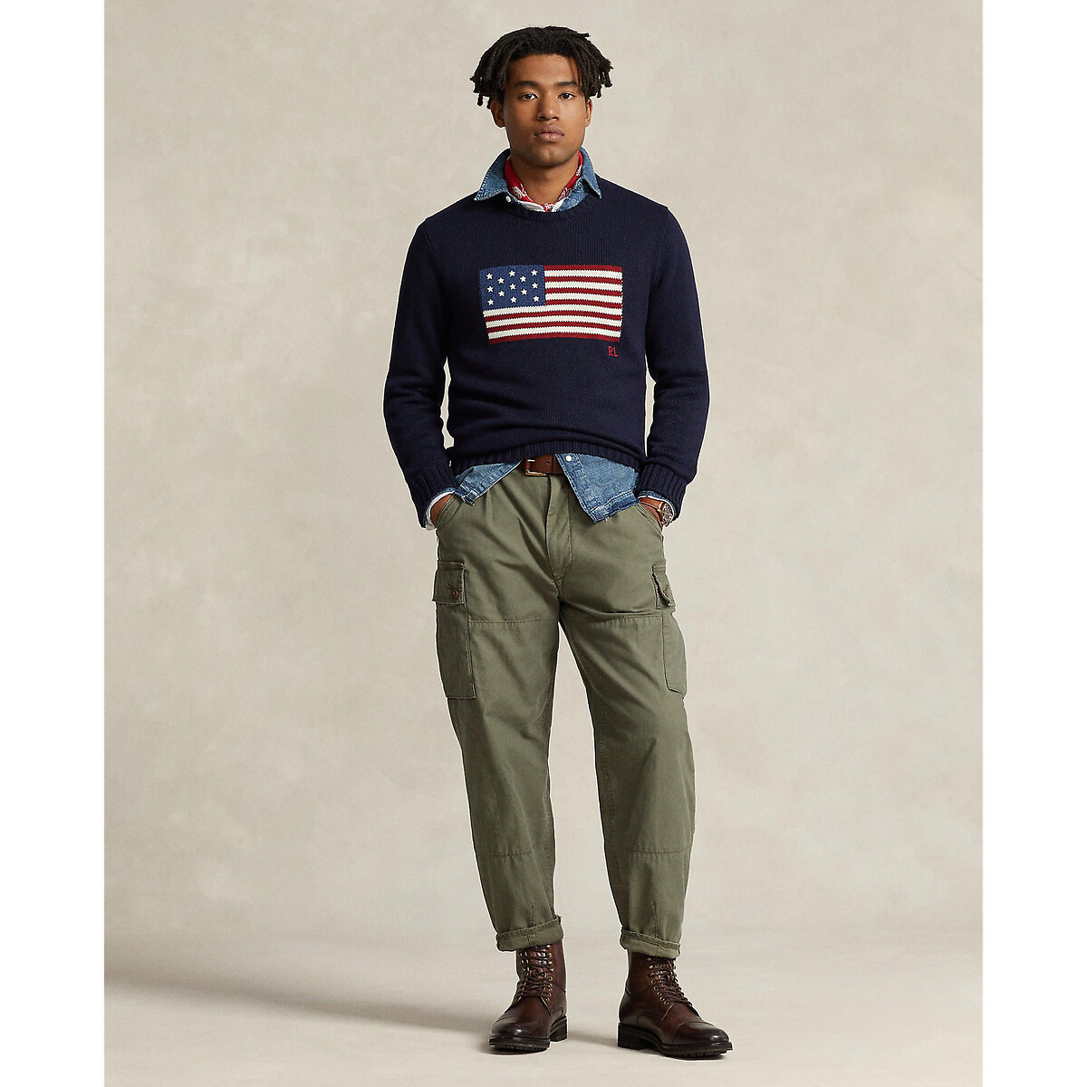 Rundhalspullover aus Baumwolle marine, POLO RALPH LAUREN