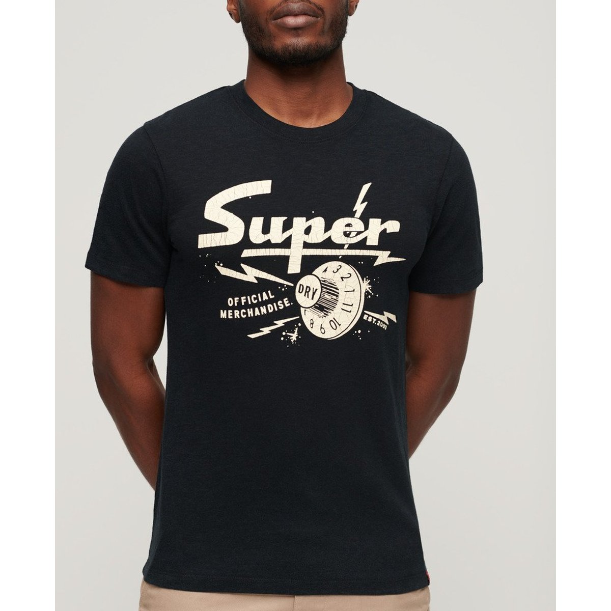 T-shirt graphique Retro Rocker noir de jais, SUPERDRY