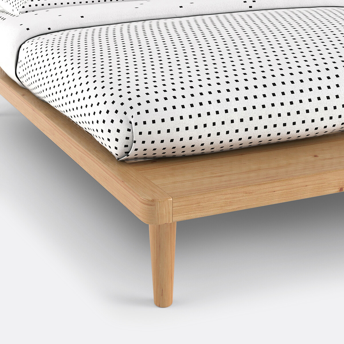Platform bed in massief dennenhout + beddenbodem, Jimi dennenhout met eik tint, LA REDOUTE INTERIEURS