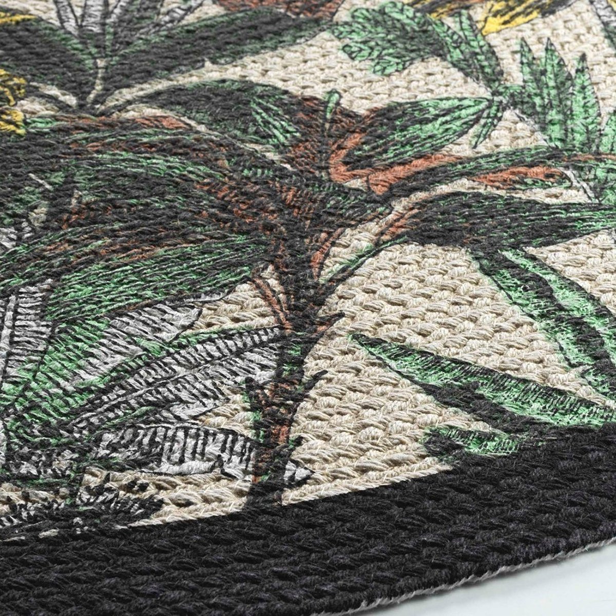 Tapis rond 120 Balinesia polycoton noir, DECORATIE