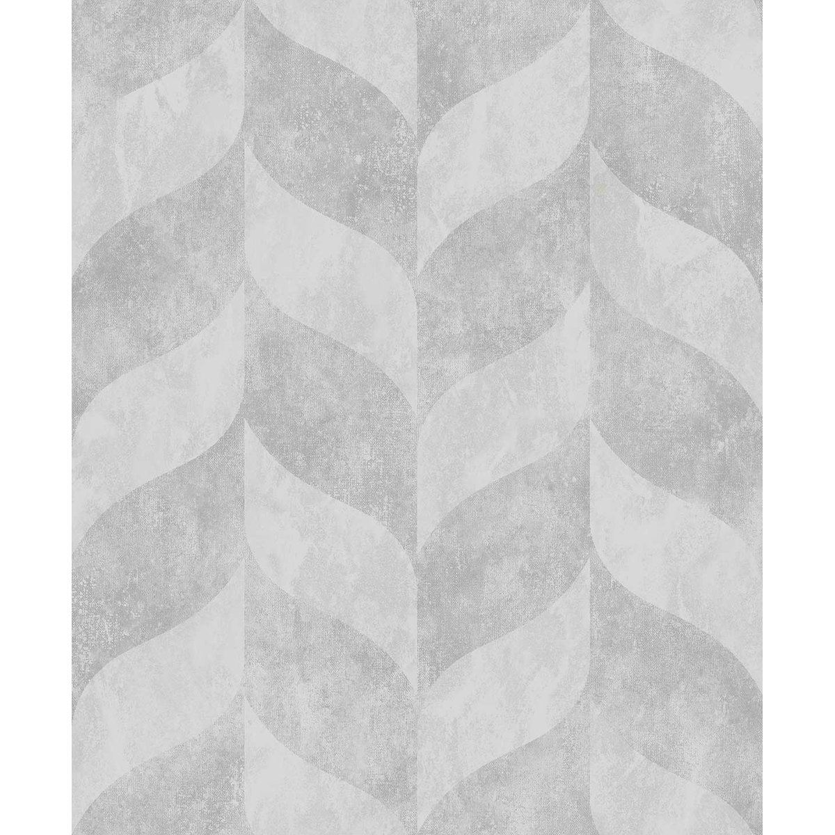 Papier peint géométrique feuilles gris argent gris, HEXOA