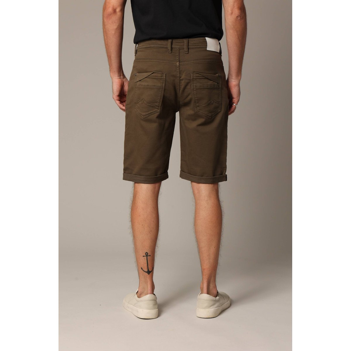 Bermuda à coupe slim BART khaki used, DEELUXE
