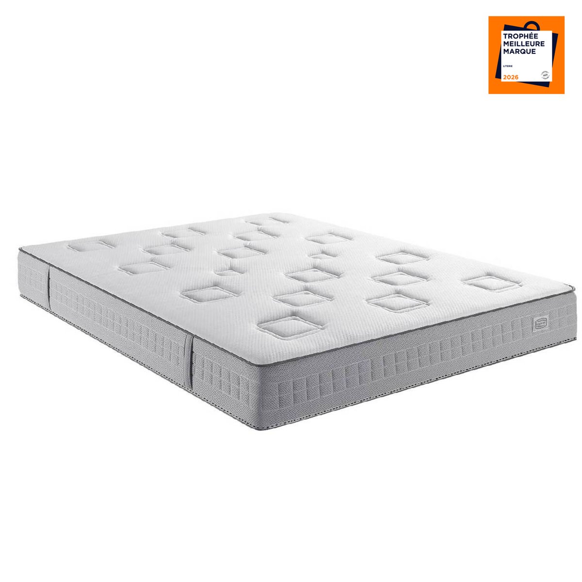 Matelas CHALLENGE 90x200, ressort ensachés, très ferme, H24 blanc, SIMMONS