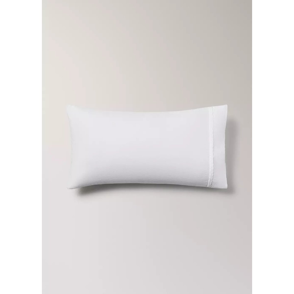 Taie d’oreiller enfant coton lavé dentelle volant 30x50 cm blanc, MANGO HOME