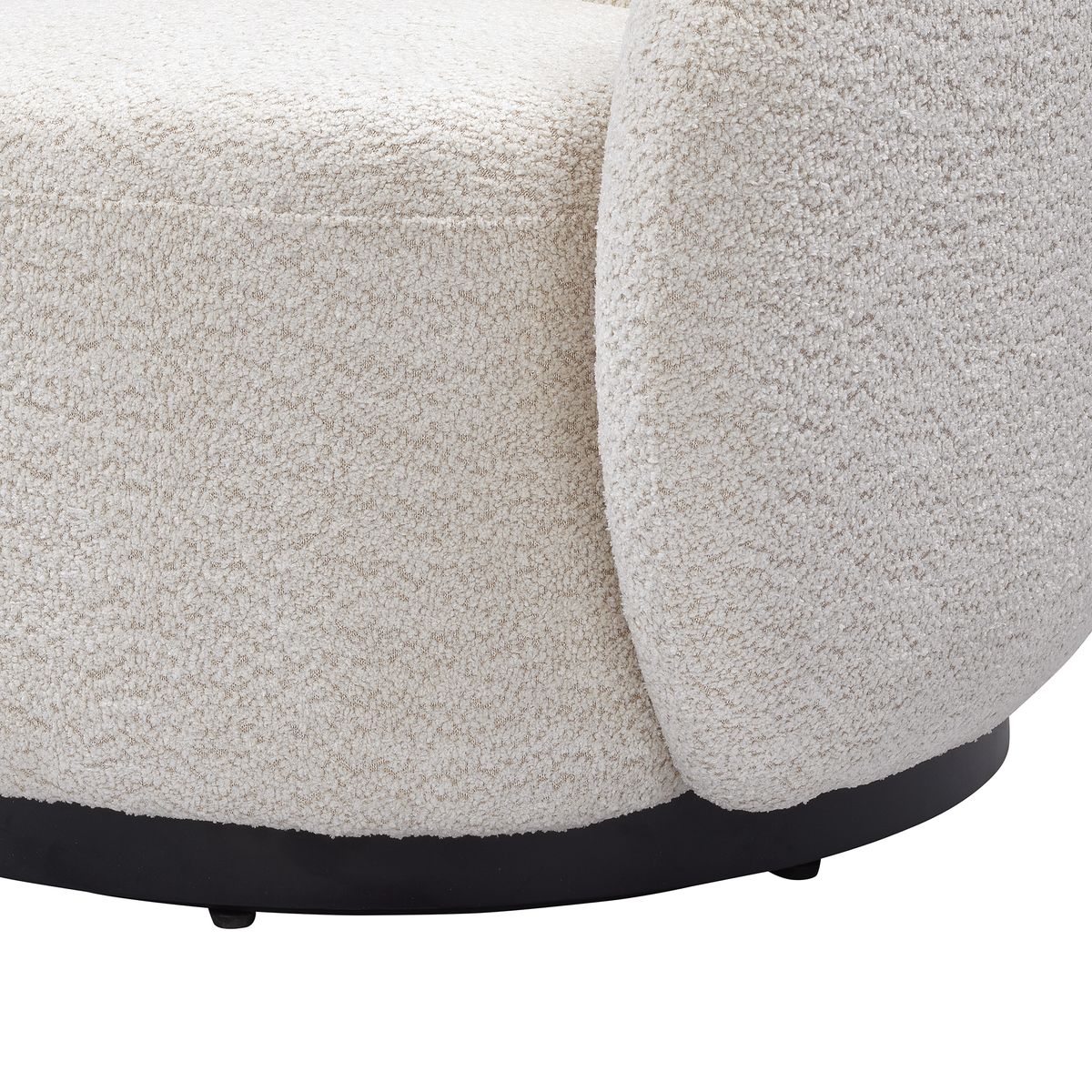 Fauteuil pivotant en tissu effet bouclette beige ASSA ecru, ZAGO