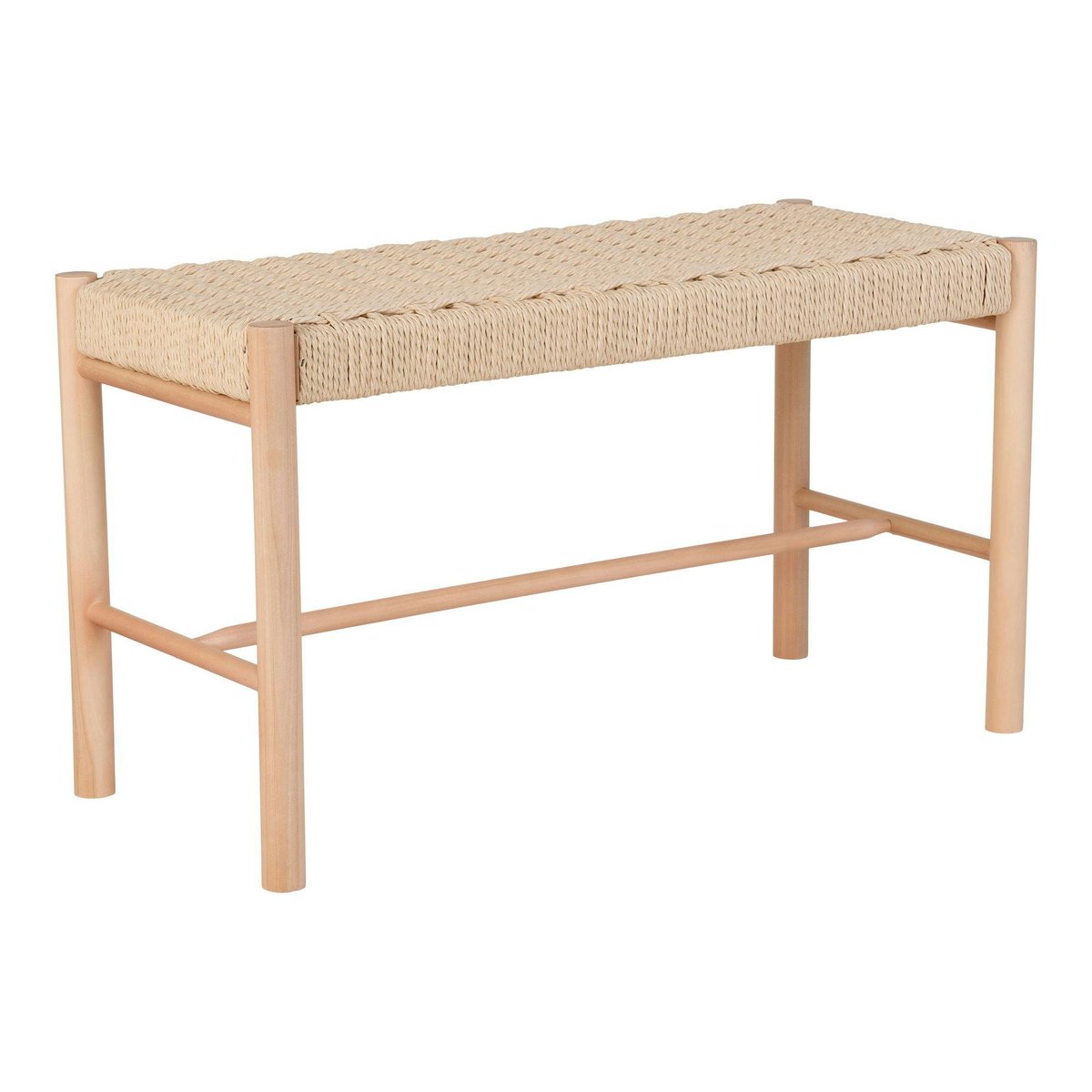 Banc en bois blond et corde tressée BRUGES bois naturel, PIER IMPORT