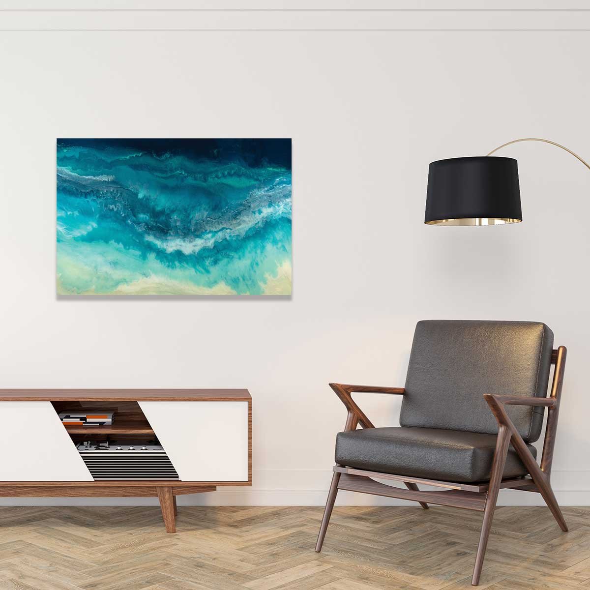 Tableau bleu dynamique tableau alu dibond, HEXOA