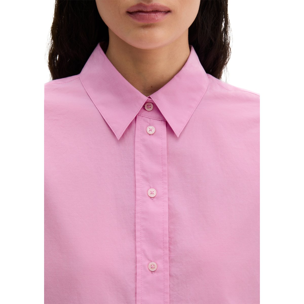 Chemisier regular en coton chambray rose bonbon, MARC O'POLO
