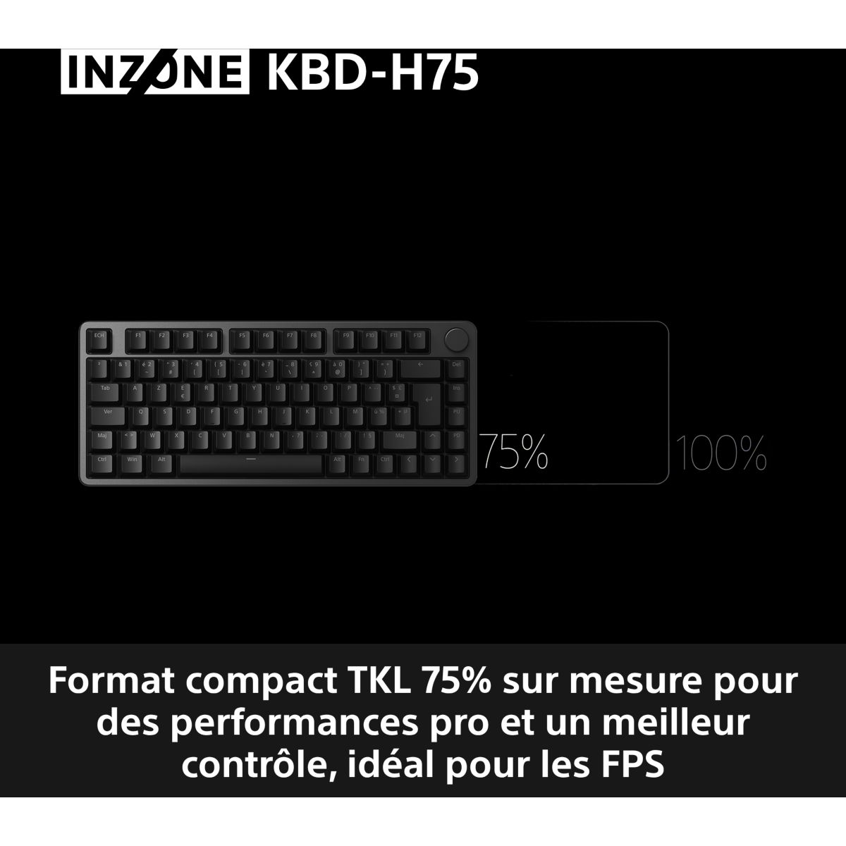 Clavier gamer INZONE KBD-H75 couleur unique, SONY