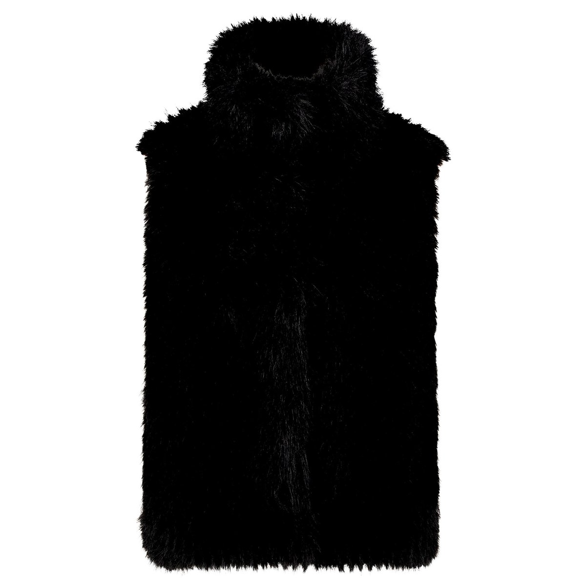 Veste sans manches en peluche à col noir, AMBER & JUNE