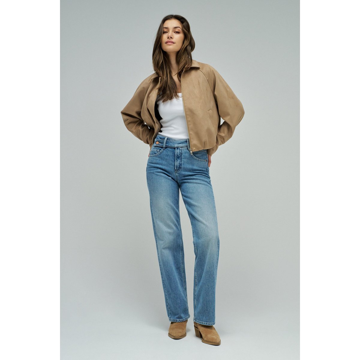 JEAN FAITH PUSH IN STRAIGHT bleu vintage, SALSA JEANS