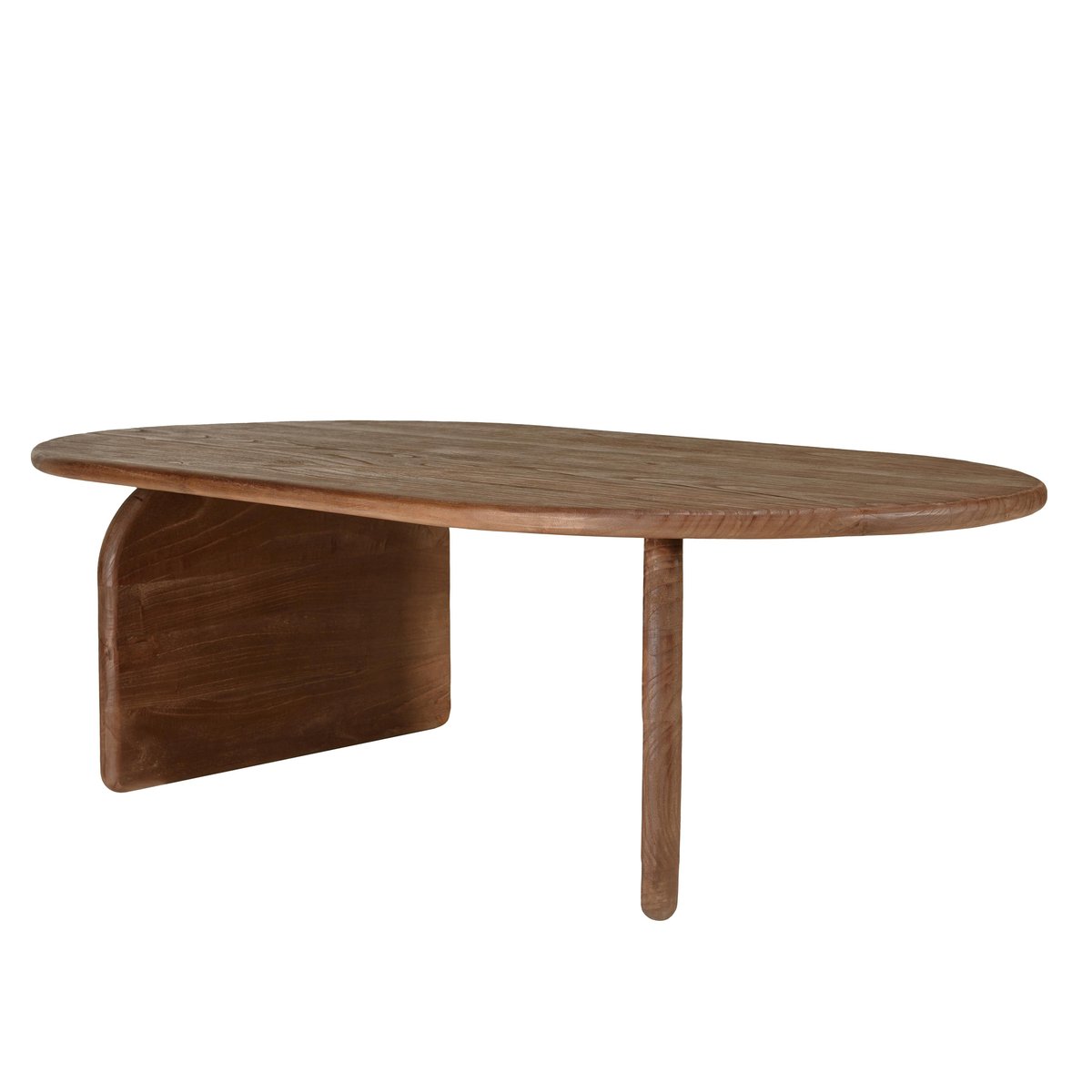 Table basse 140cm forme organique en bois de mindi ARCUS bois naturel, PIER IMPORT