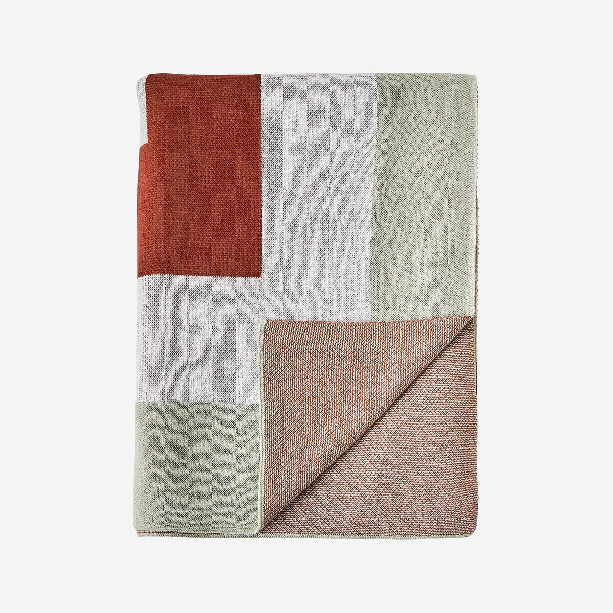 Plaid coton BILLIE blanc, bronze, HABITAT