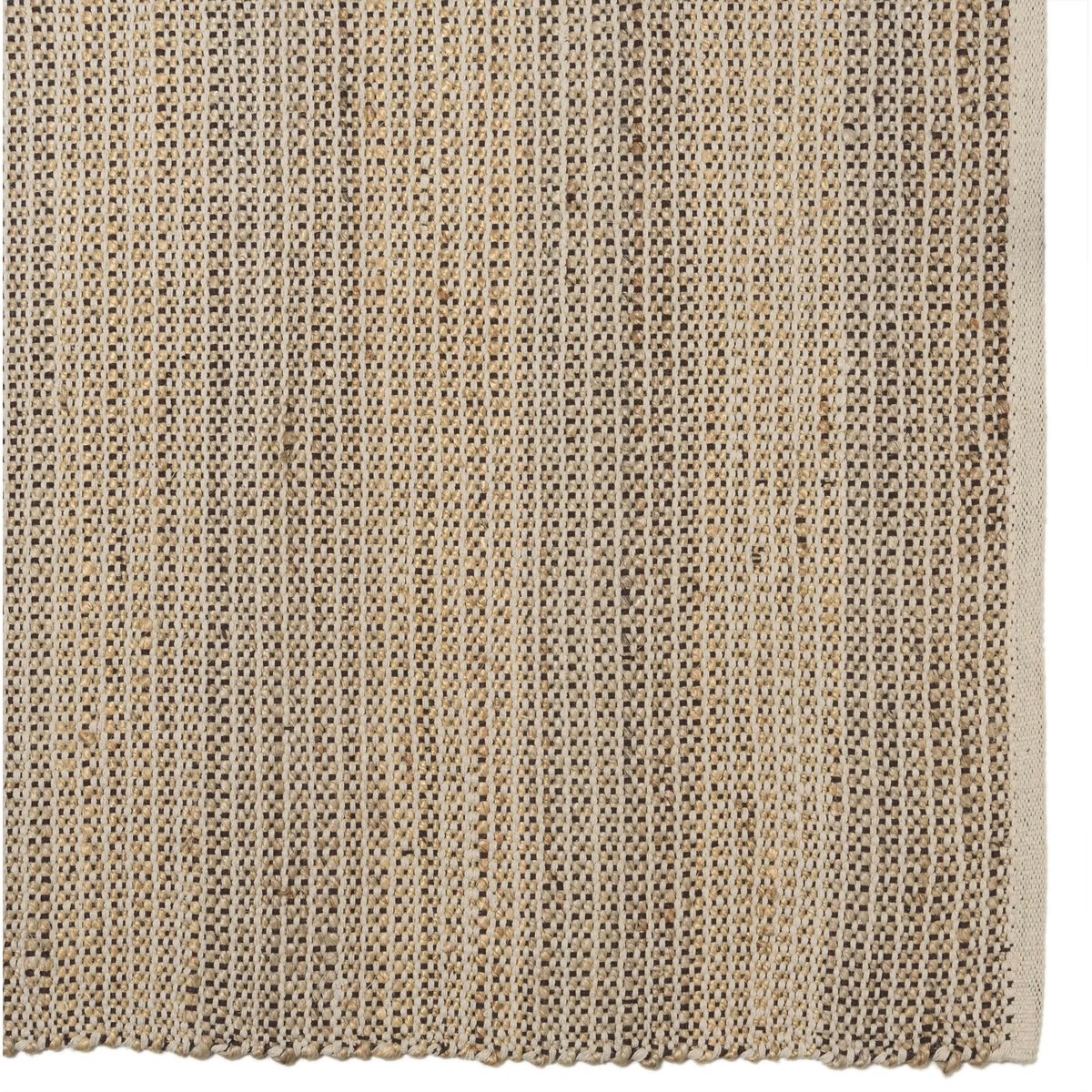 Tapis rectangulaire 160 x 230 cm jute et coton beige / noir beige, PIER IMPORT