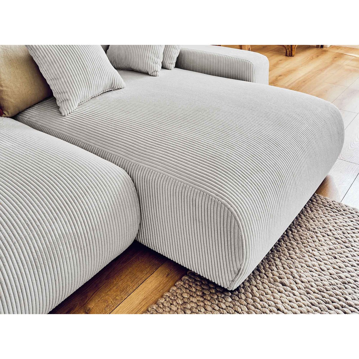 Canapé d'angle convertible 4 places, PIVOINE gris clair, BEST MOBILIER