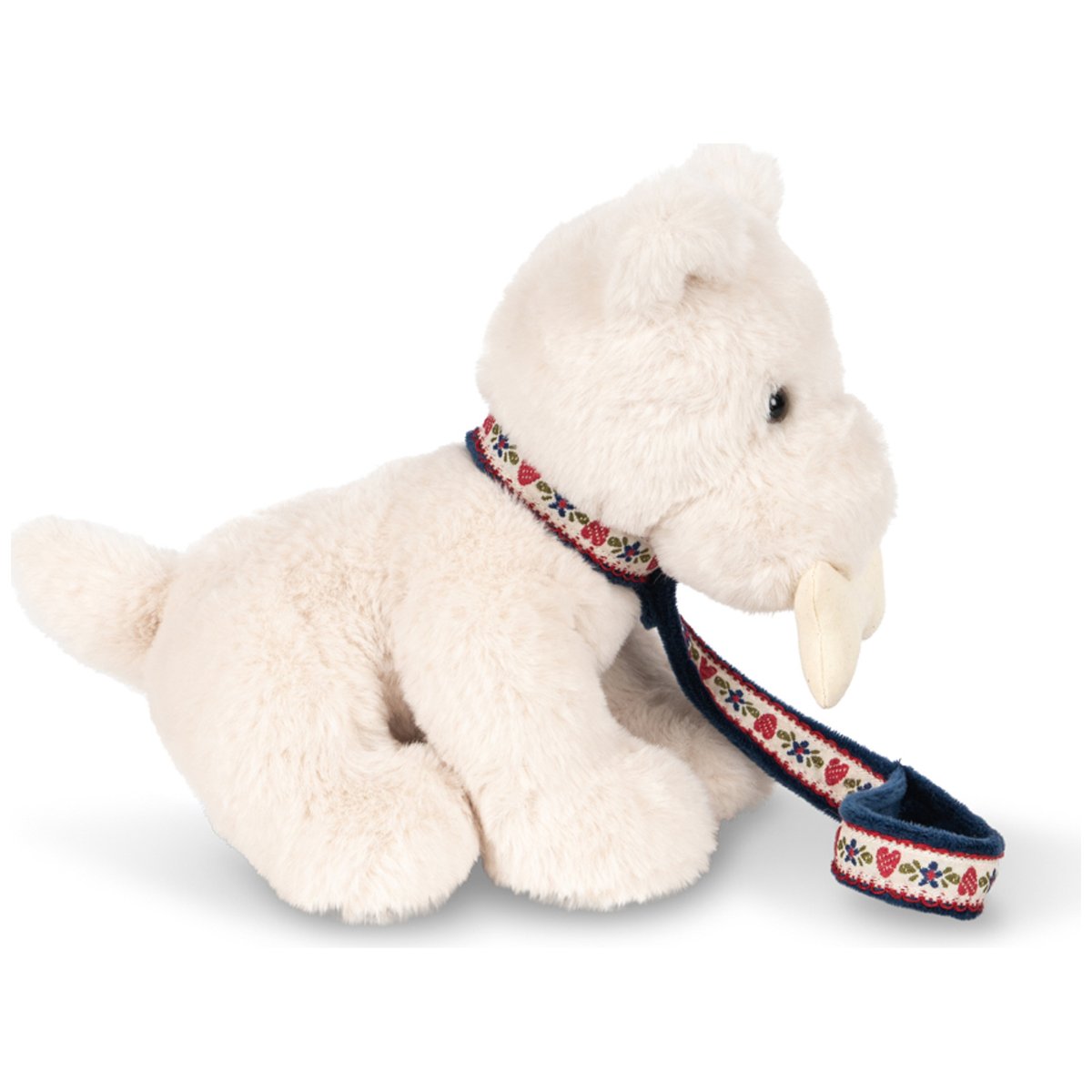 Peluche chien avec panier blanc, bleu, rouge, KONGES SLOJD
