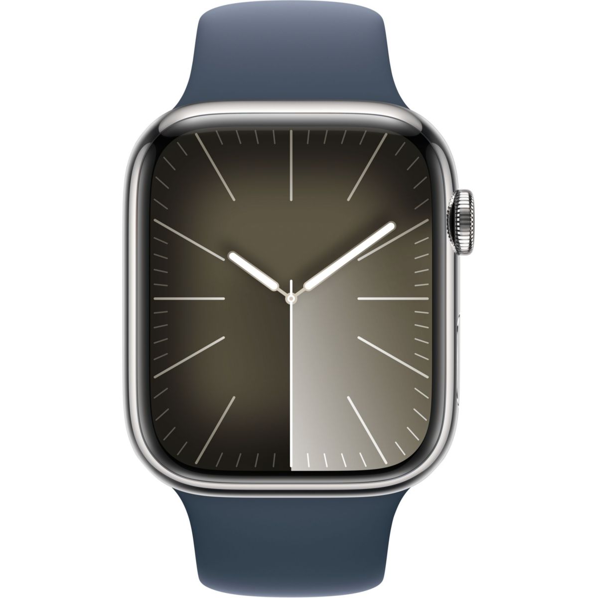 Montre connectée Serie 9 Cellular 45mm Acier/Argent Bleu Orage S/M bleu, APPLE