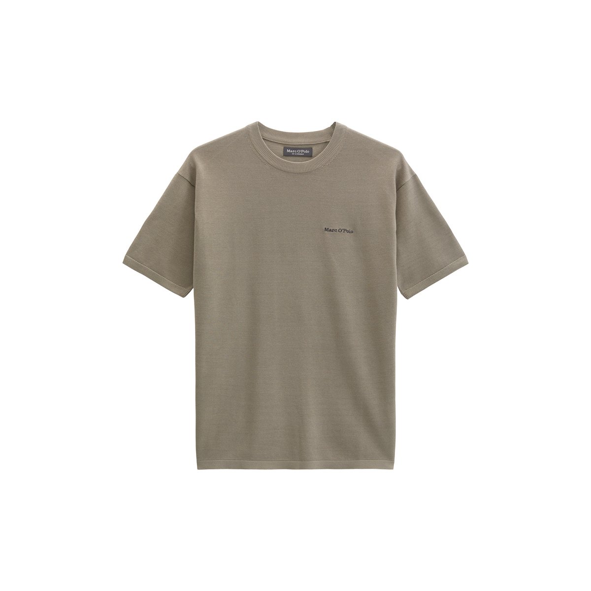 Pull à manches courtes Travel Collection en pur coton bio marron, MARC O'POLO
