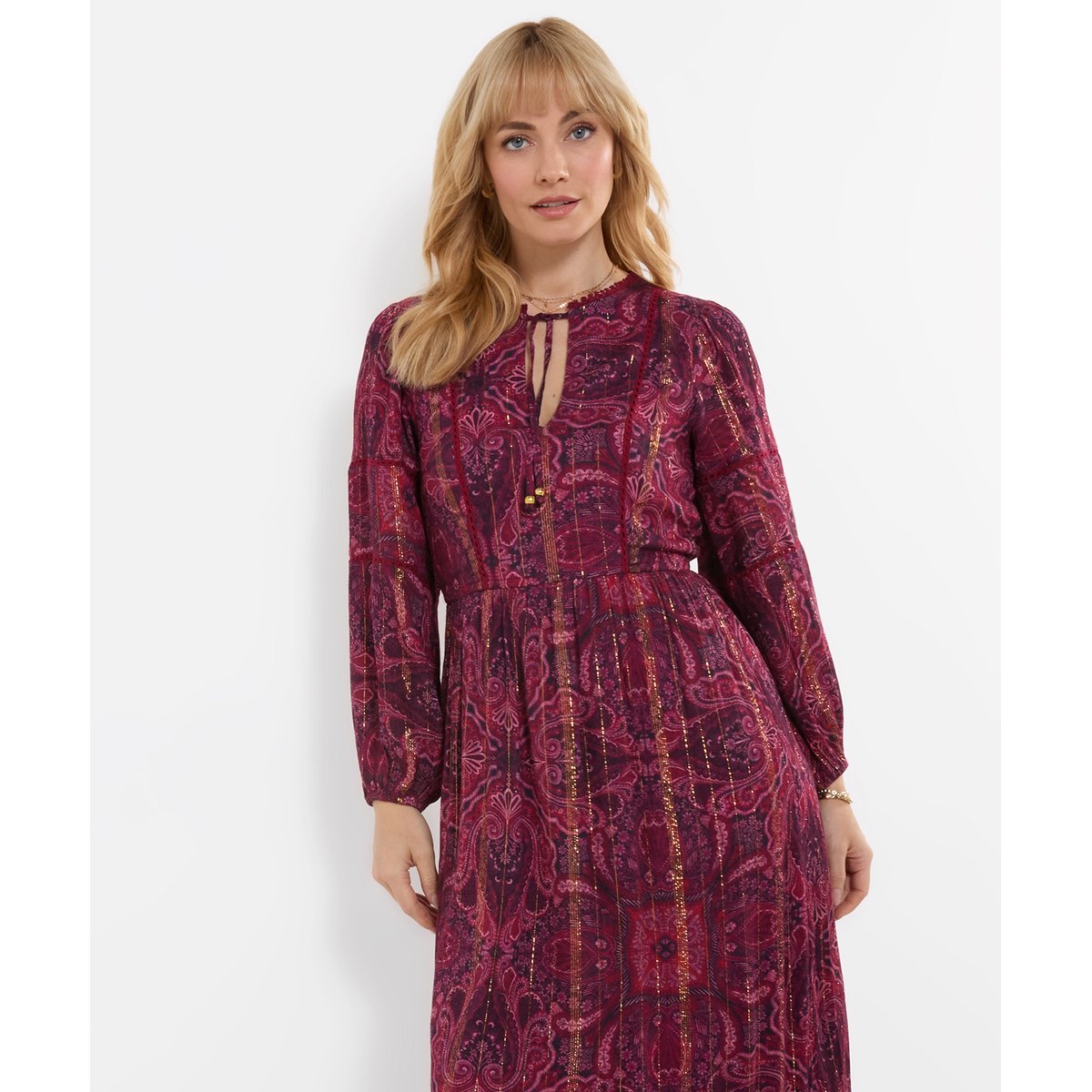 Magnifique Robe Longue Bobo à Manches Longues violet, JOE BROWNS