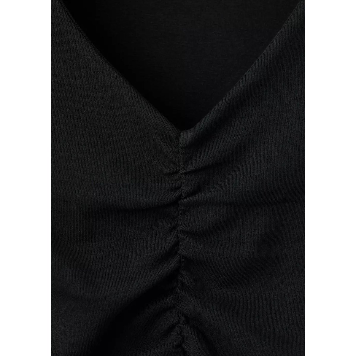 T-shirt coton drapé noir, MANGO TEEN