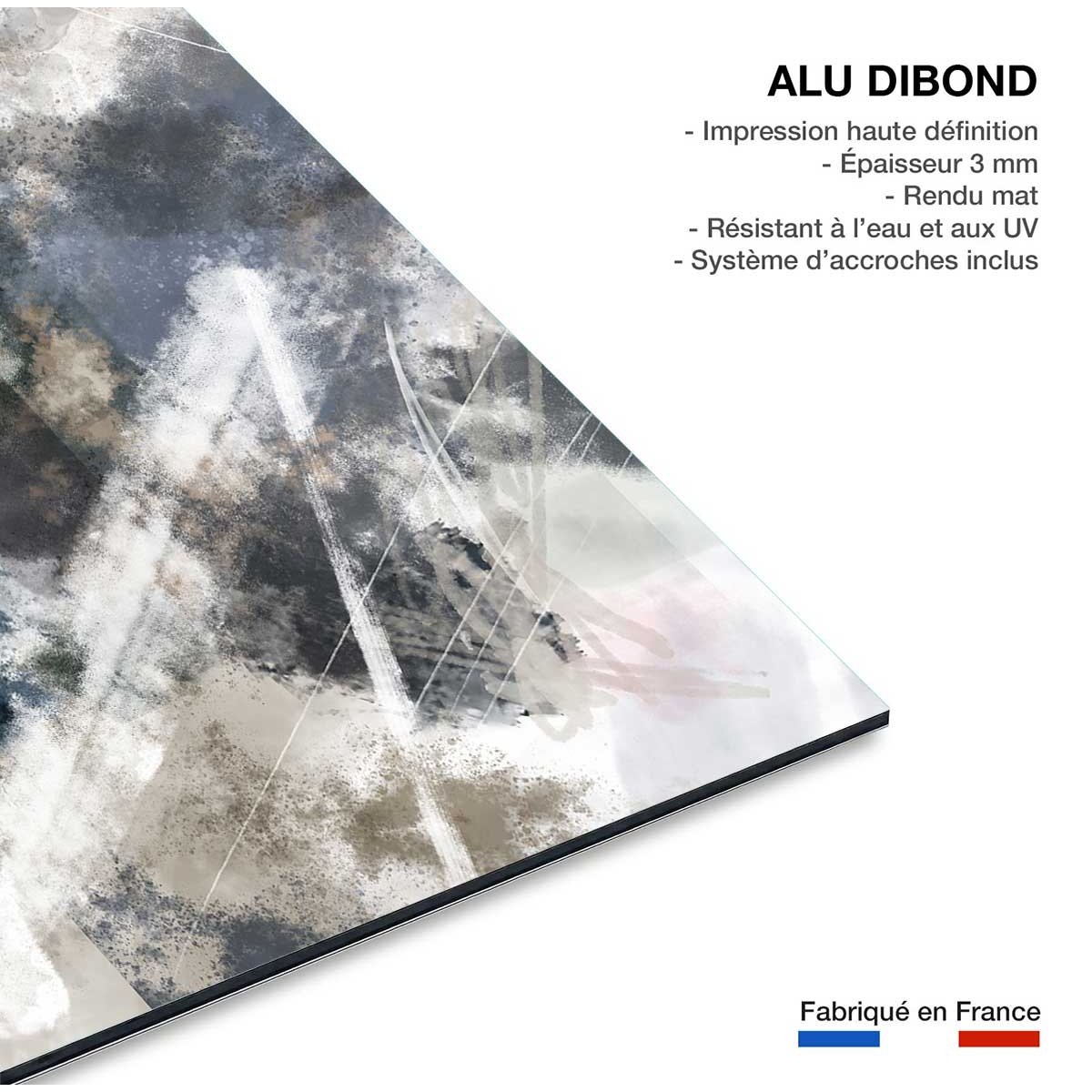 Tableau abstrait Facet zag tableau alu dibond, HEXOA
