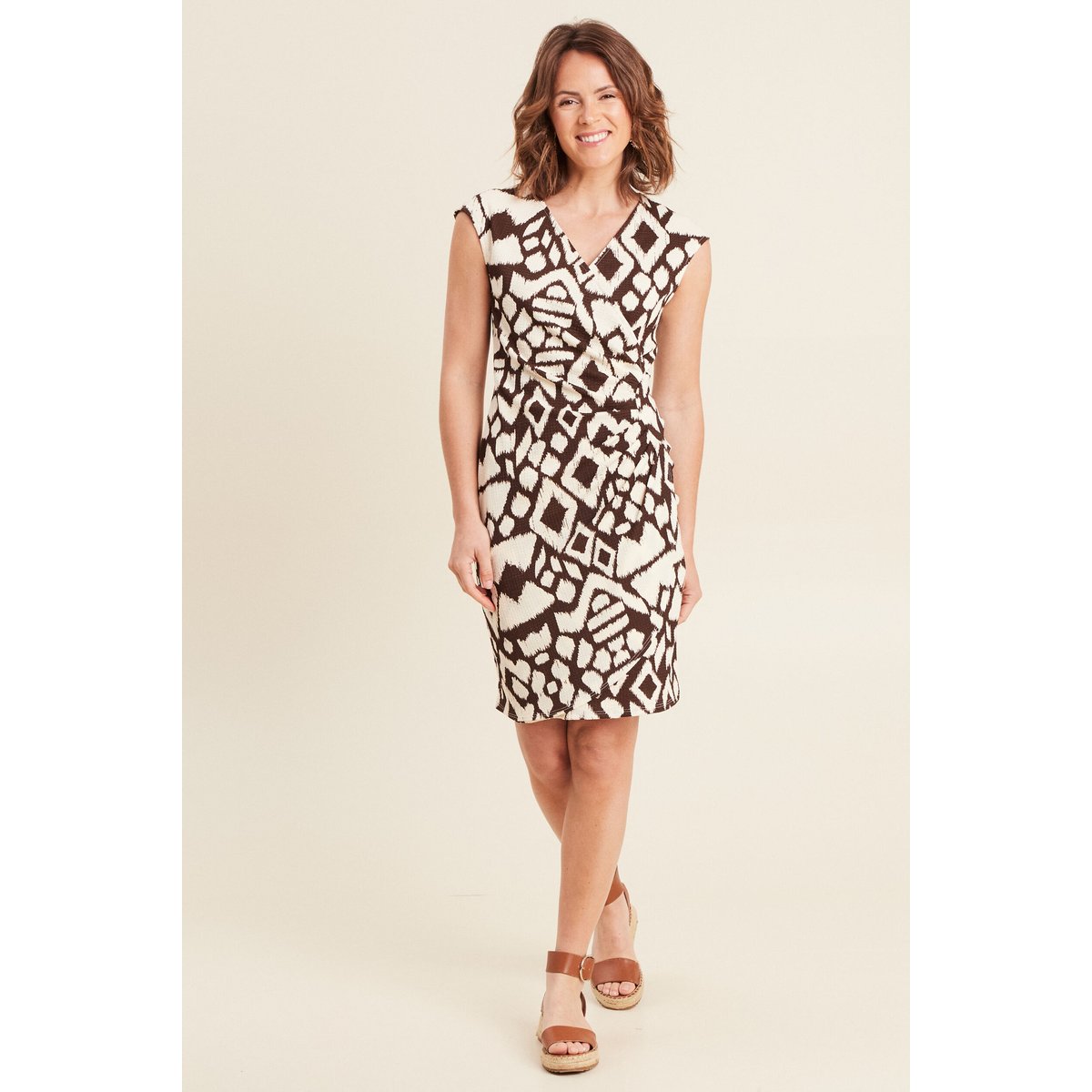 Robe ajustée courte marron, BREAL