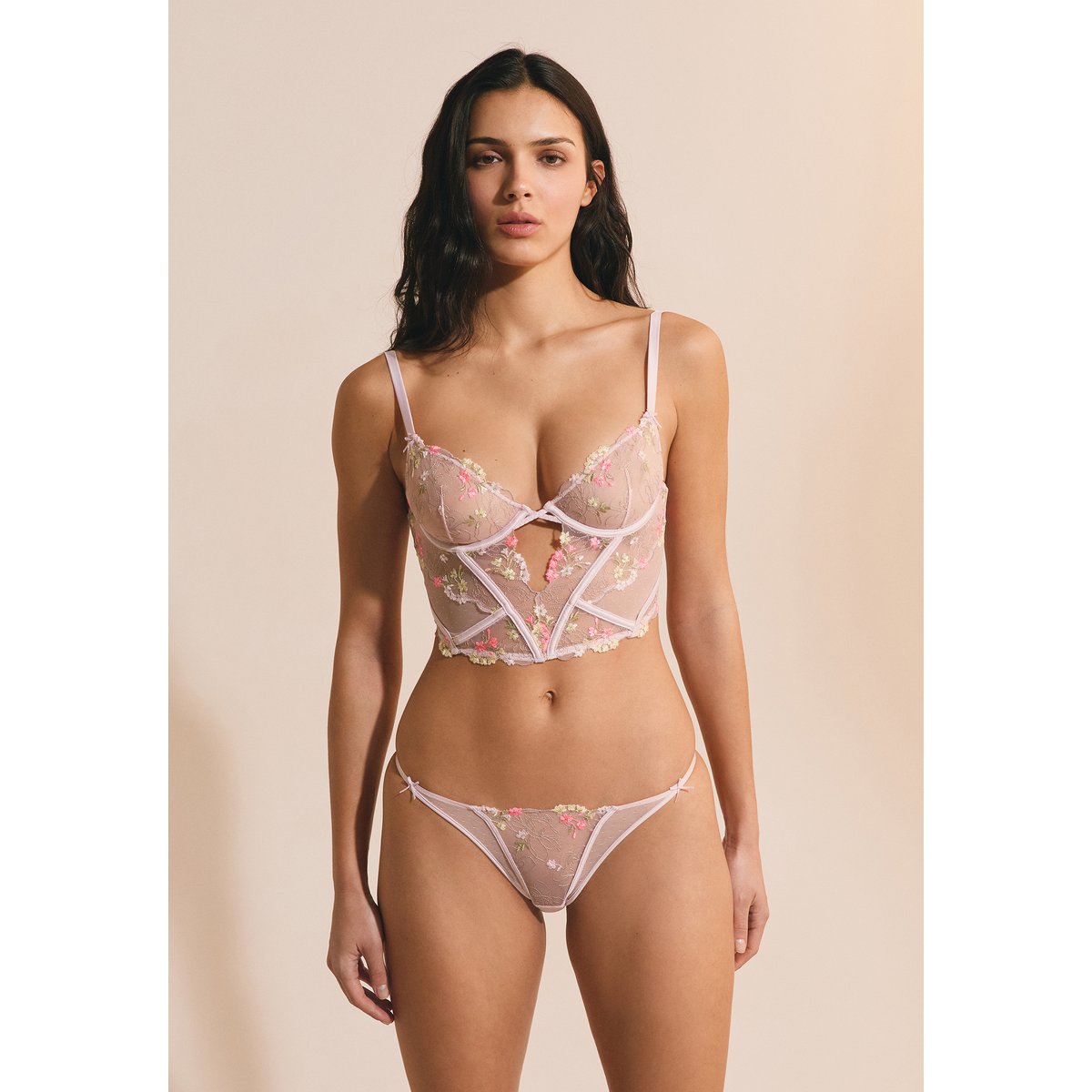 Soutien-gorge bustier en broderie PETUNIA multicolore, ETAM