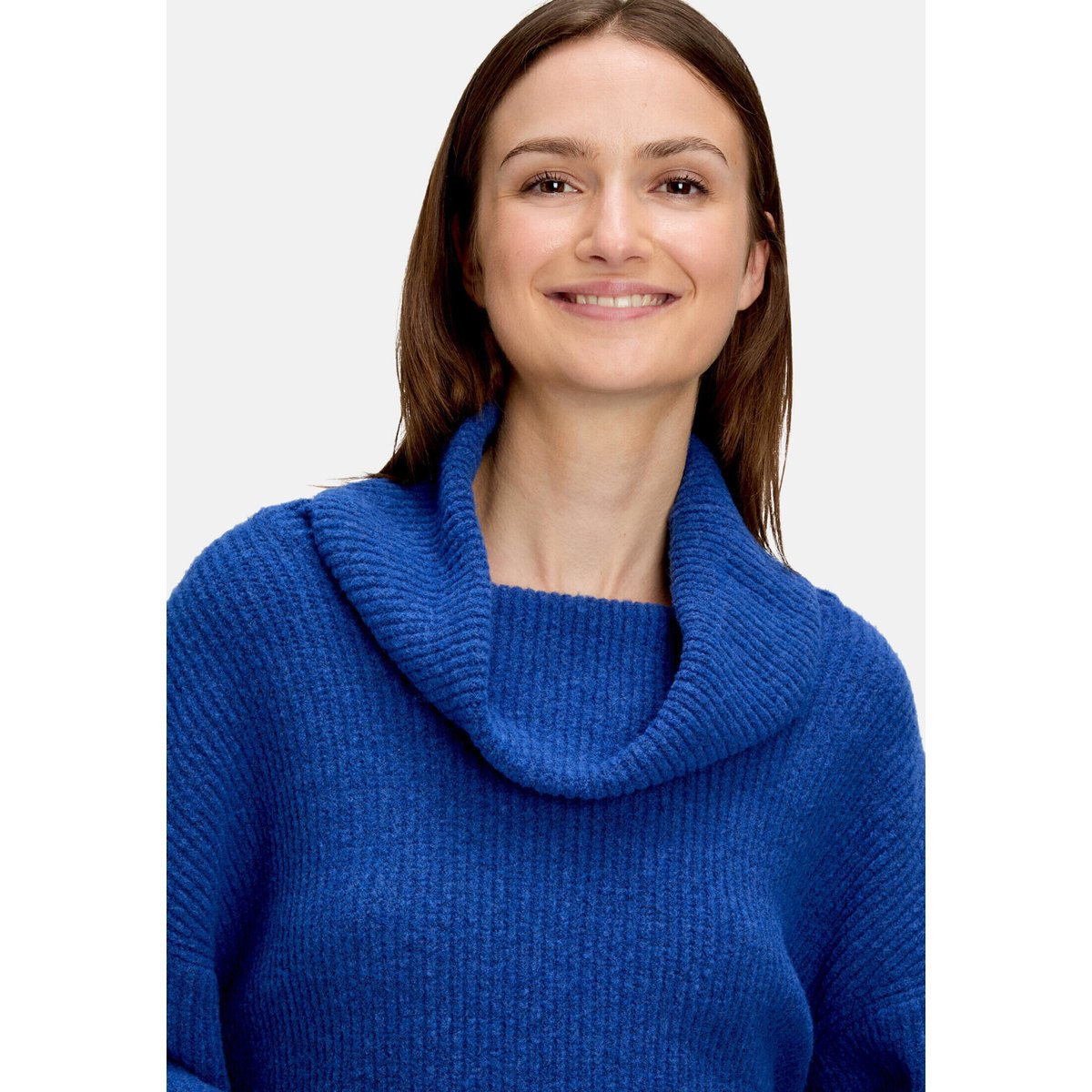 Pull-over en maille à col middle blue melange, BETTY & CO