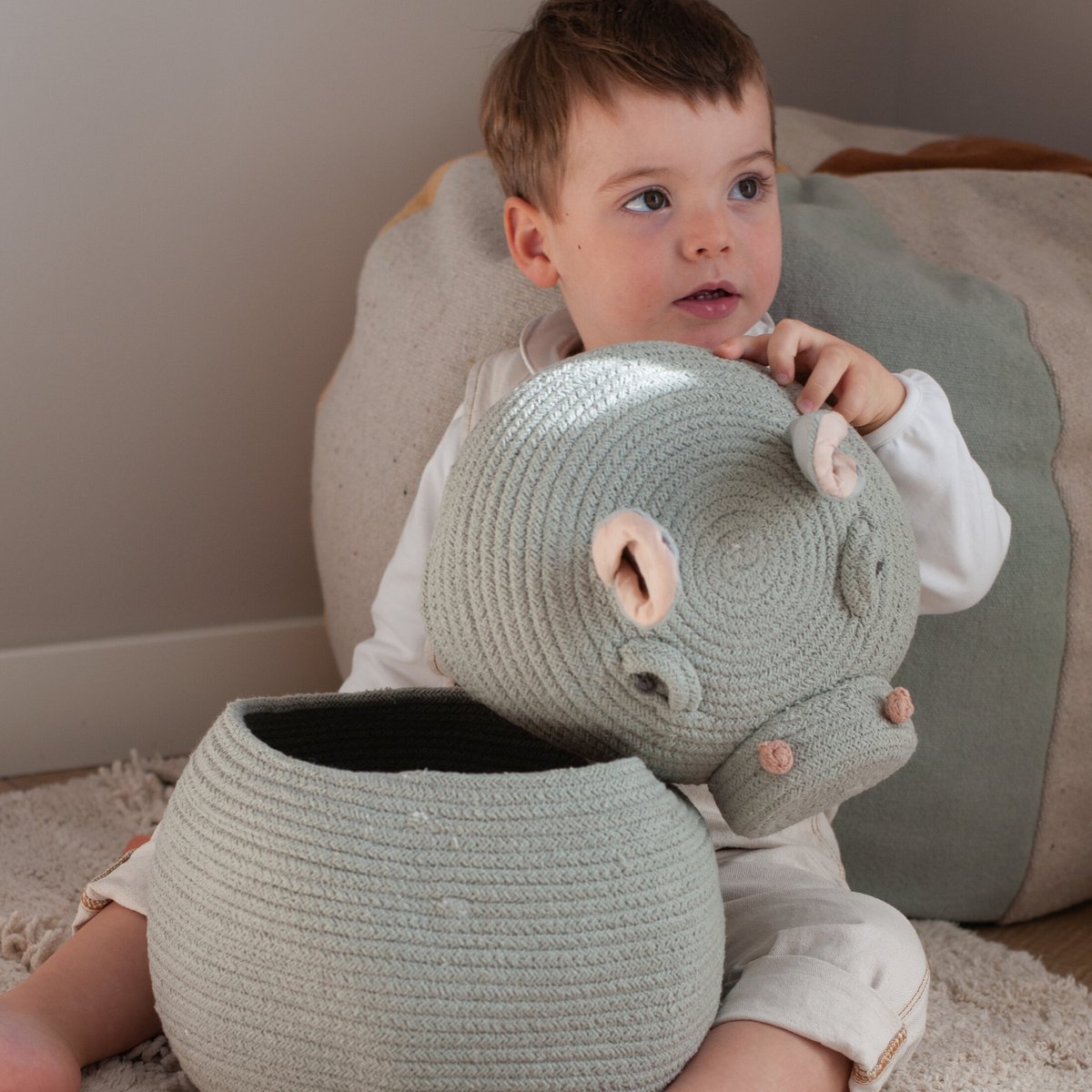 Panier Henry l'Hippopotame ANIMAL CREW bleu, LORENA CANALS