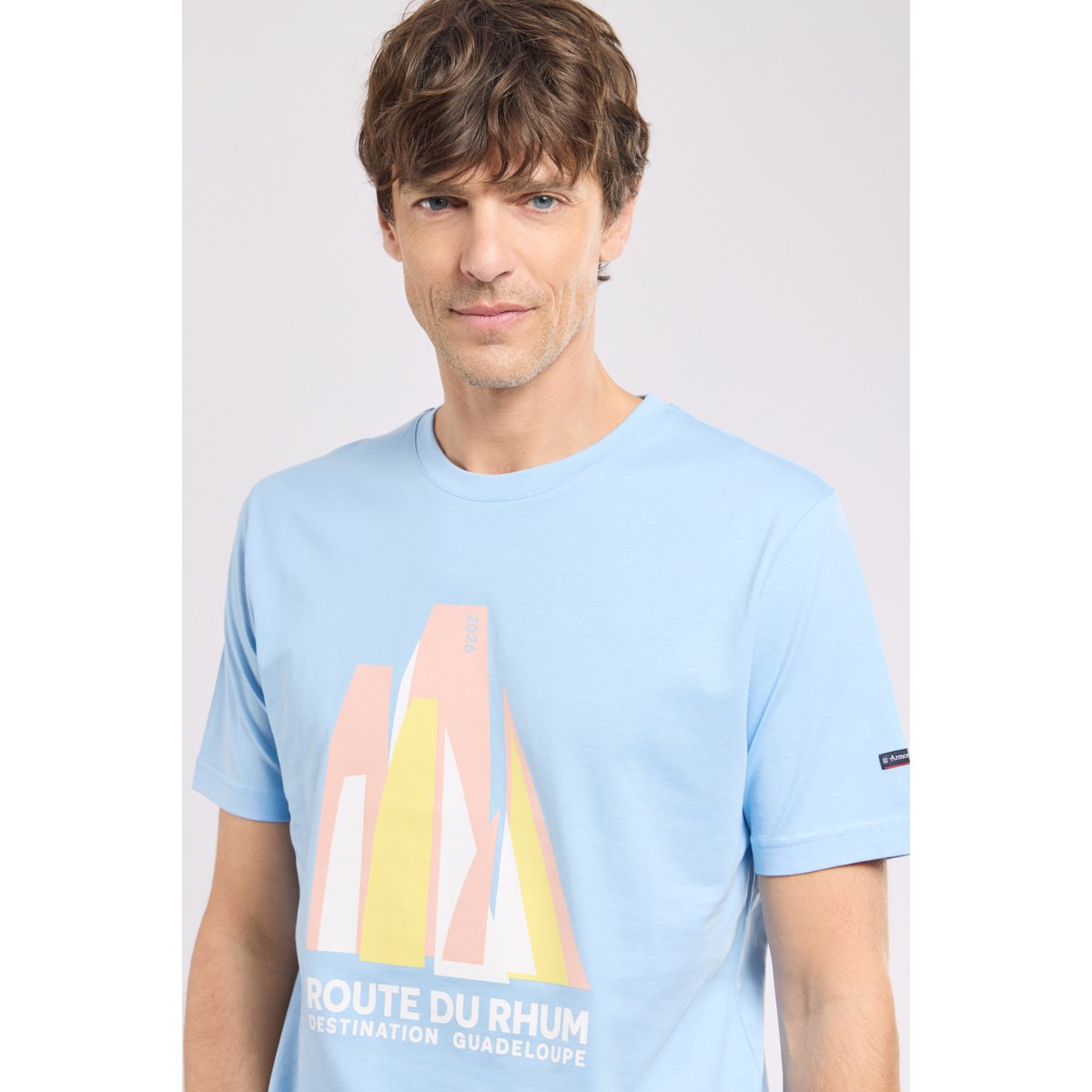 T-shirt sérigraphié en ROUTE DU RHUM placid blue / officiel, ARMOR-LUX