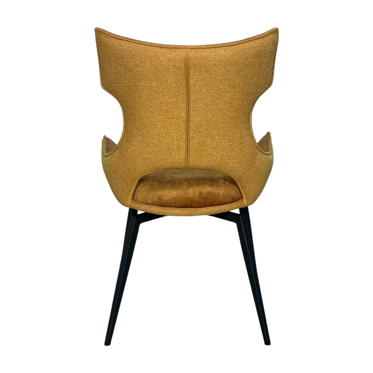 Chaise pivotante dorée bi-matière, dossier en T (lot de 2) LOMBARDIE doré, PIER IMPORT
