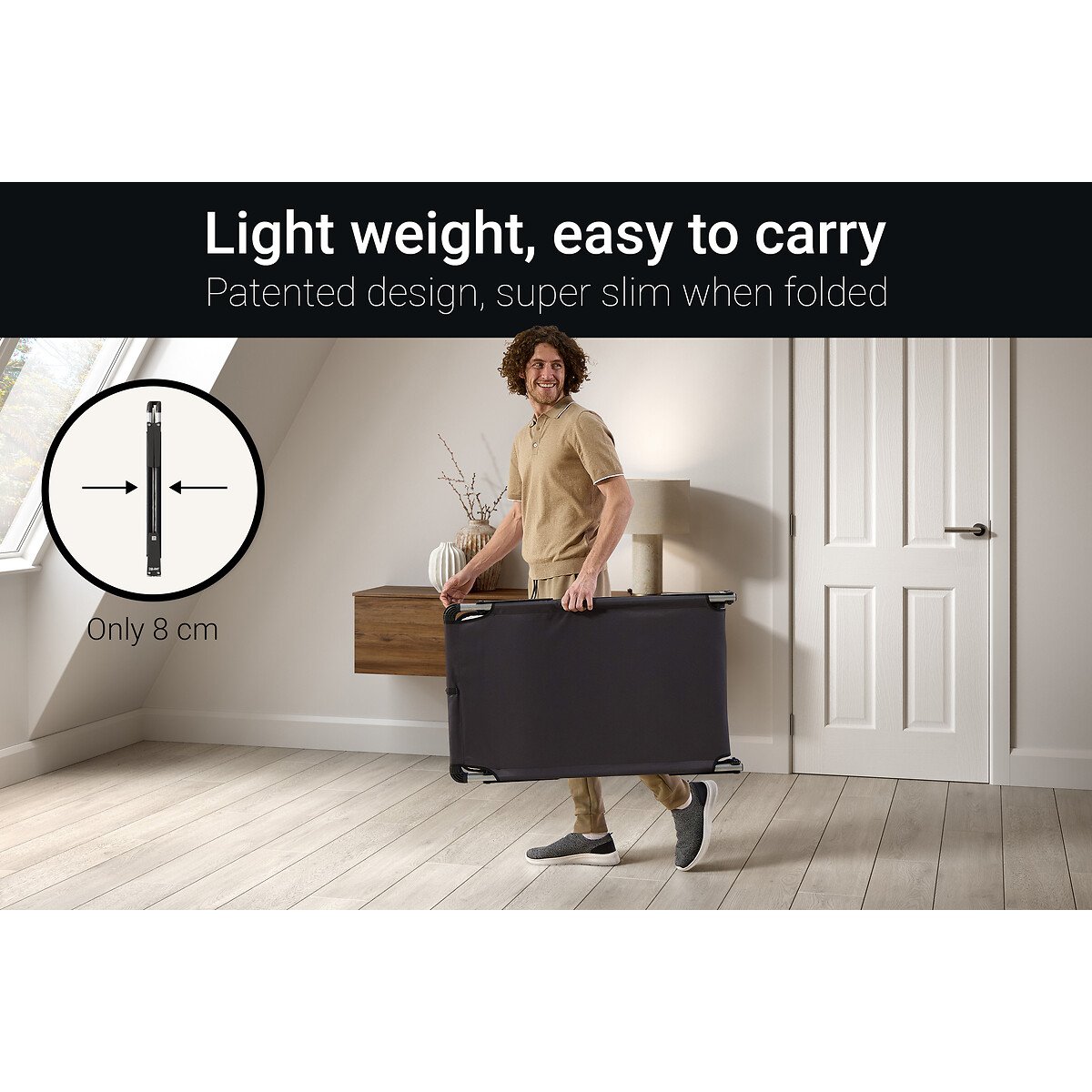 Jay-Be® Lite Folding Bed with e-Fibre Insulator Pad black, JAY-BE