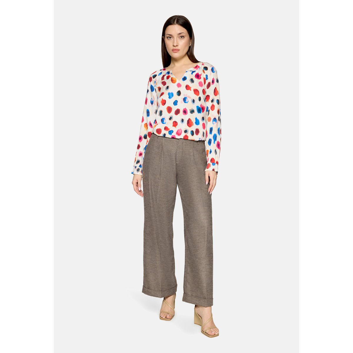 Blouse casual à fronce nature/red, CARTOON