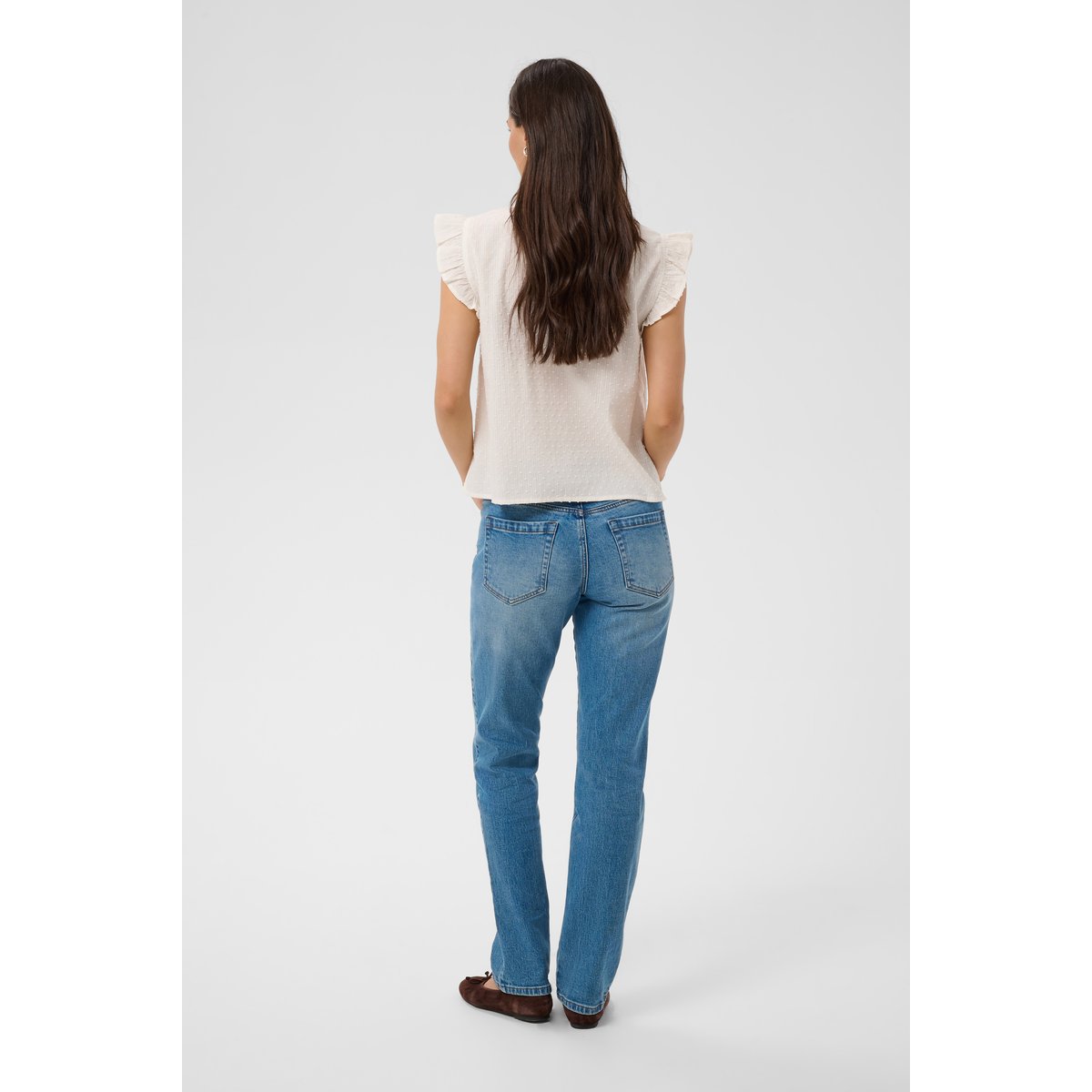 Blouse à manches courtes blanc chalk, KAFFE