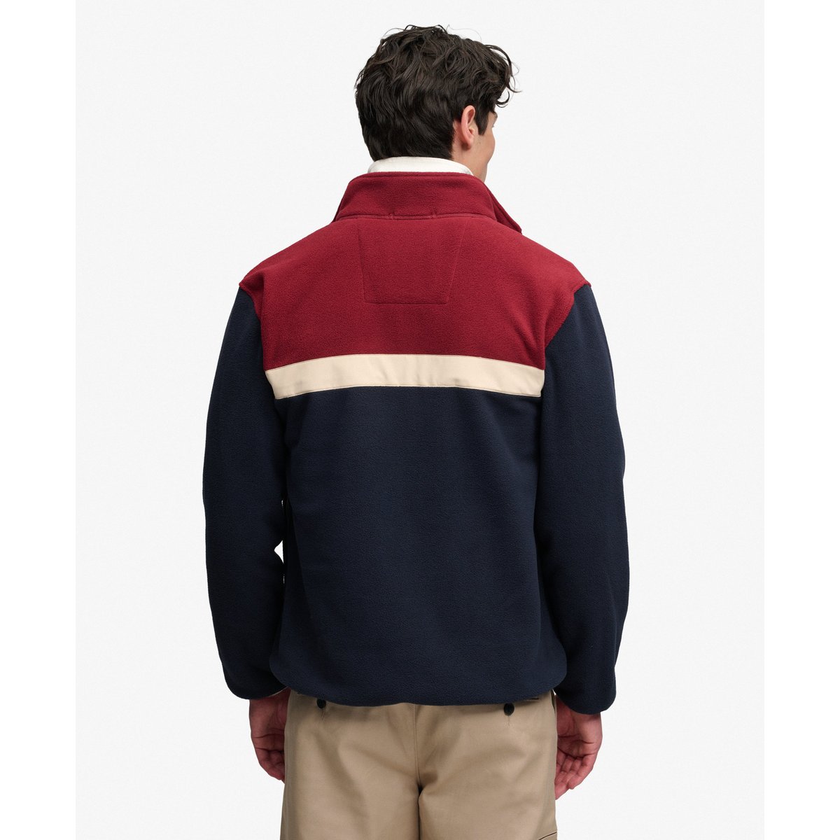 Polaire Tricolore Zippée Coupe Décontractée bleu marine éclipse/rouge, SUPERDRY